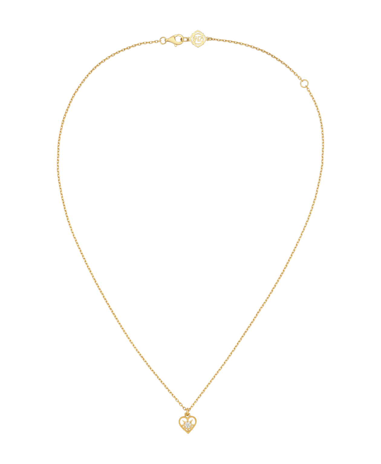 Kind Heart Necklace - 22k Gold Vermeil, White Zircon