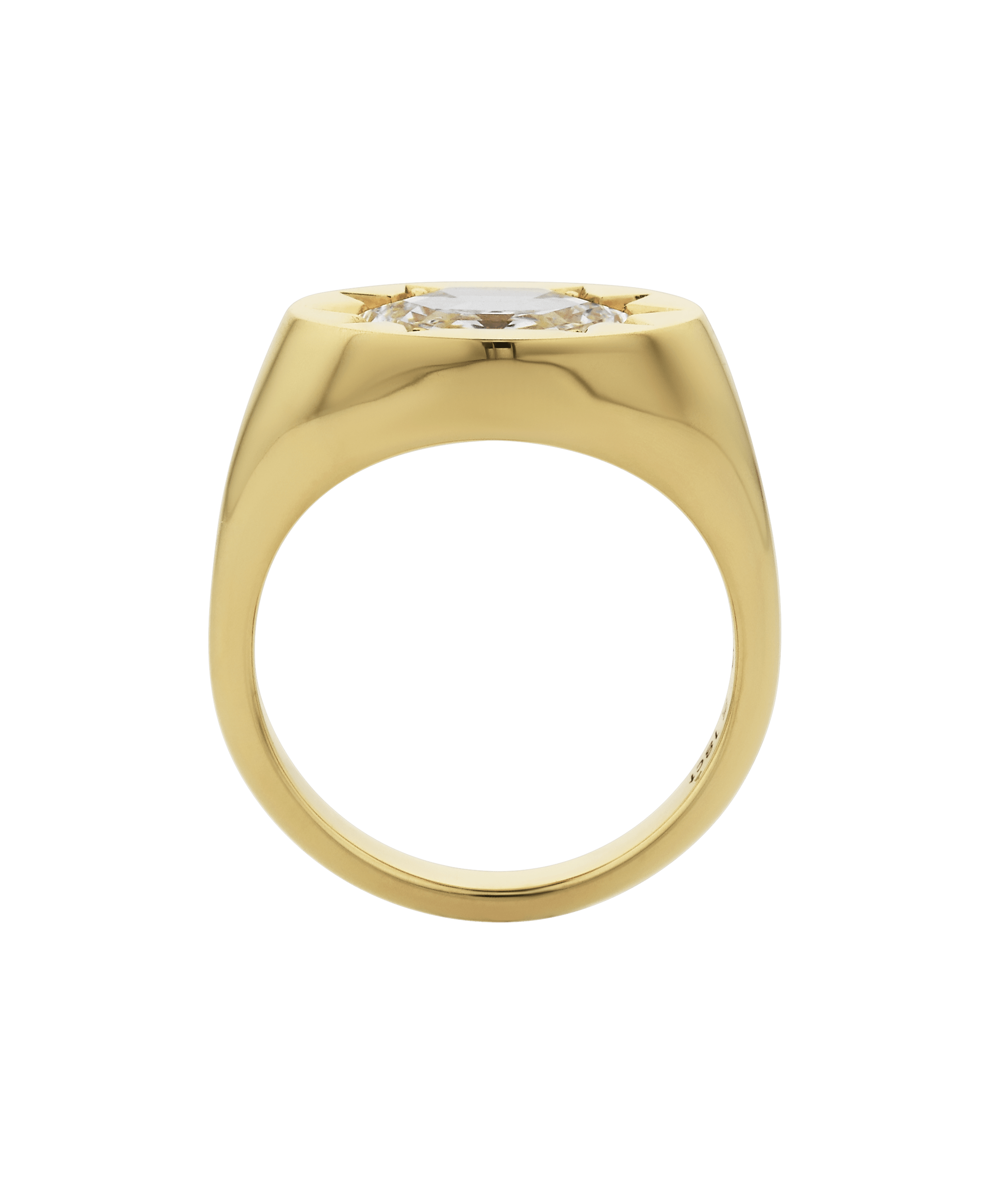 Lennon Signet - 18k Yellow Gold, Hexagonal Mixed Cut Lab Grown Diamond 1.74 carat