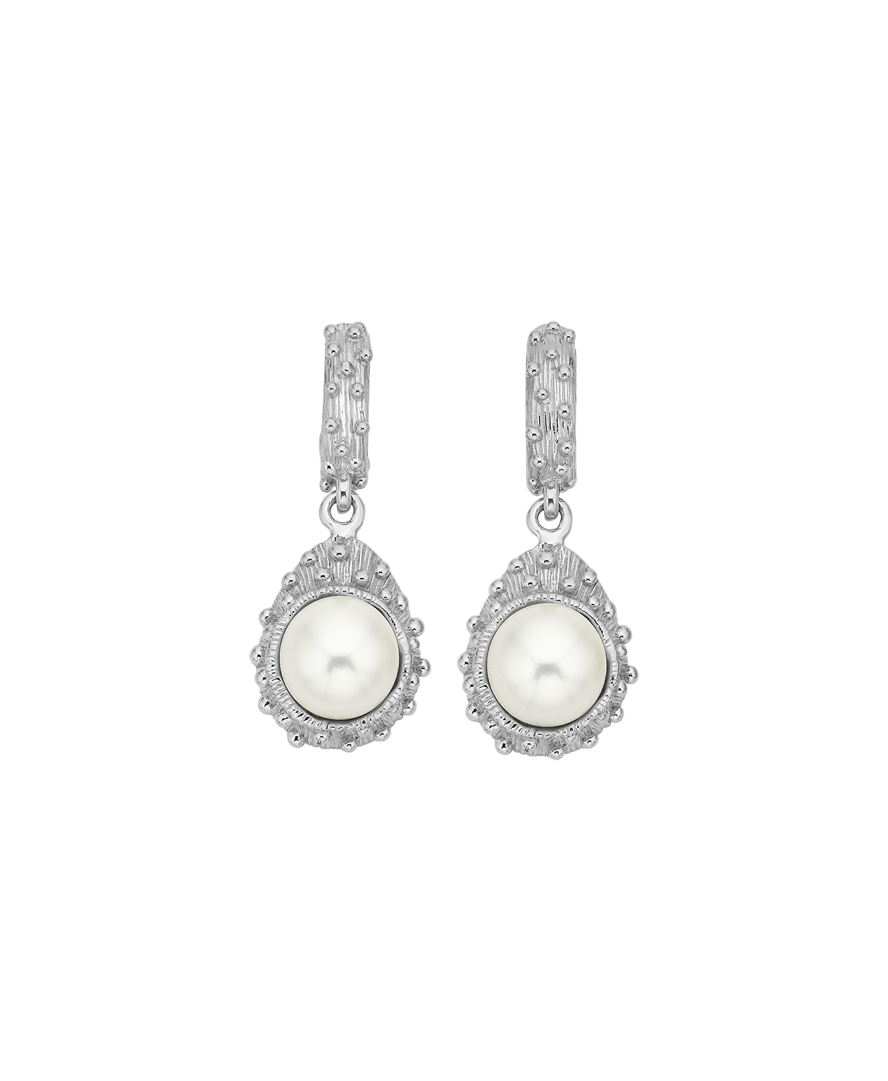 Lulu Earrings - 925 Sterling Silver, Pearl