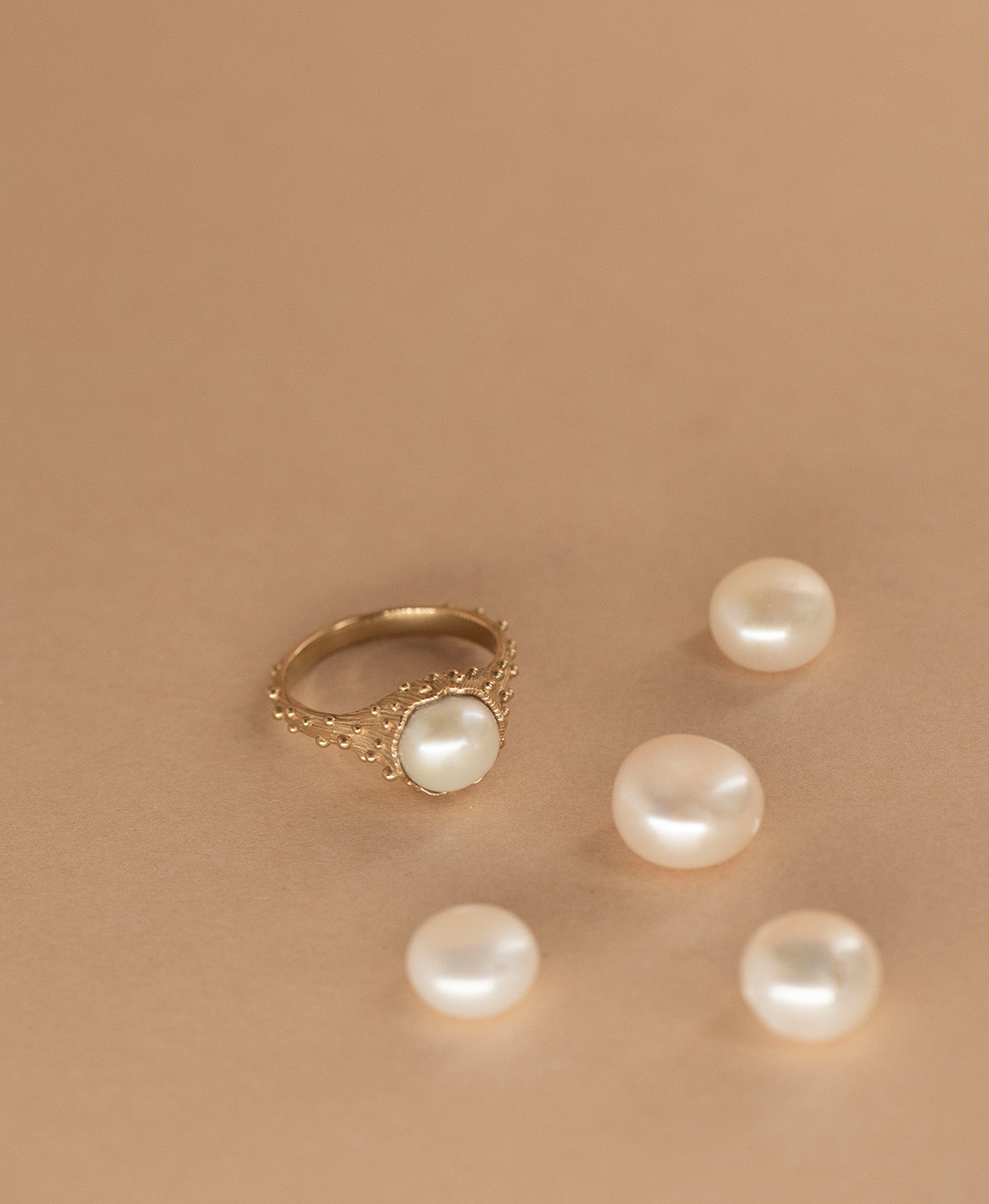 Lulu Ring - 22k Gold Vermeil, Pearl