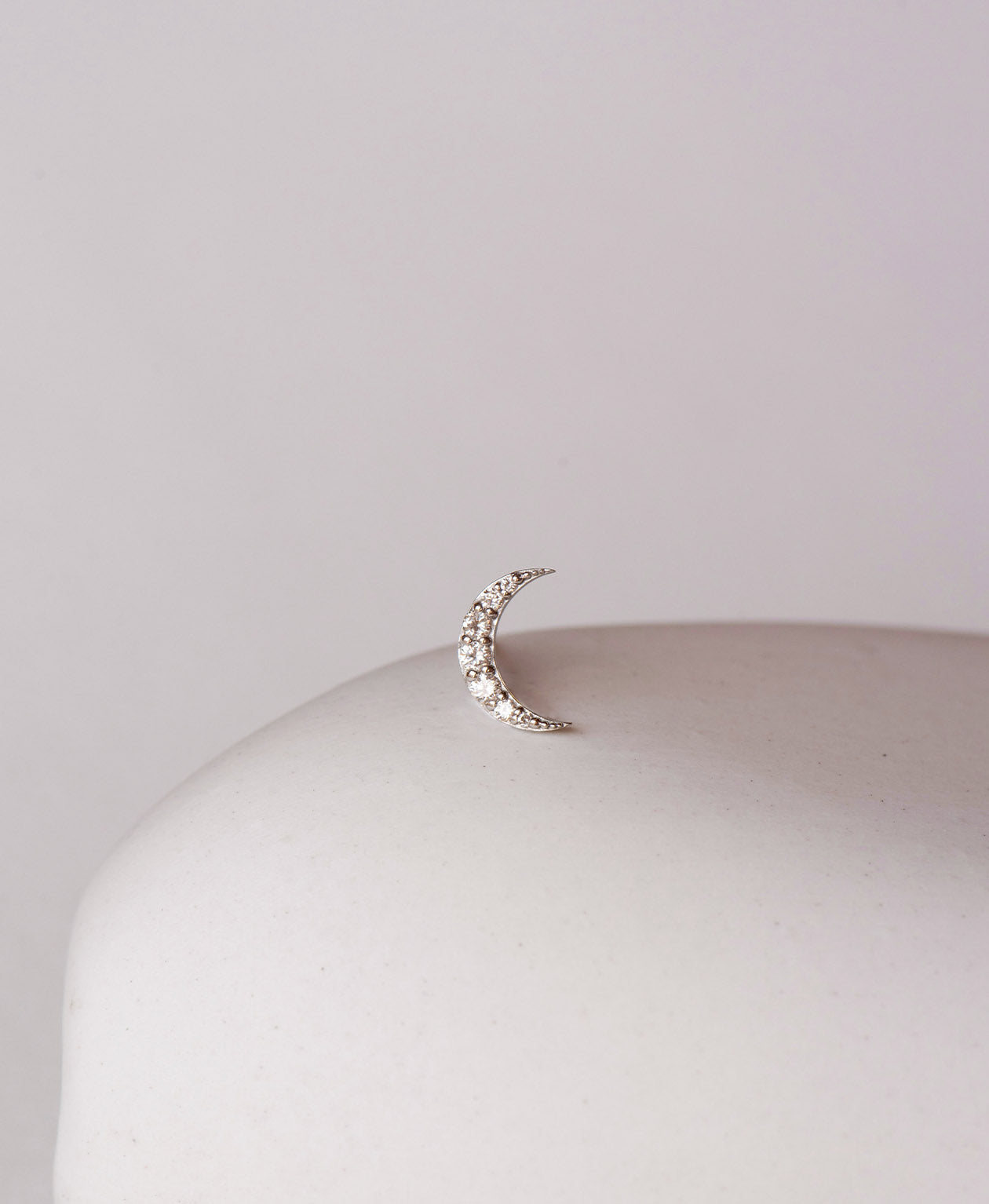 Luna Single Stud - 9k White Gold, Diamond