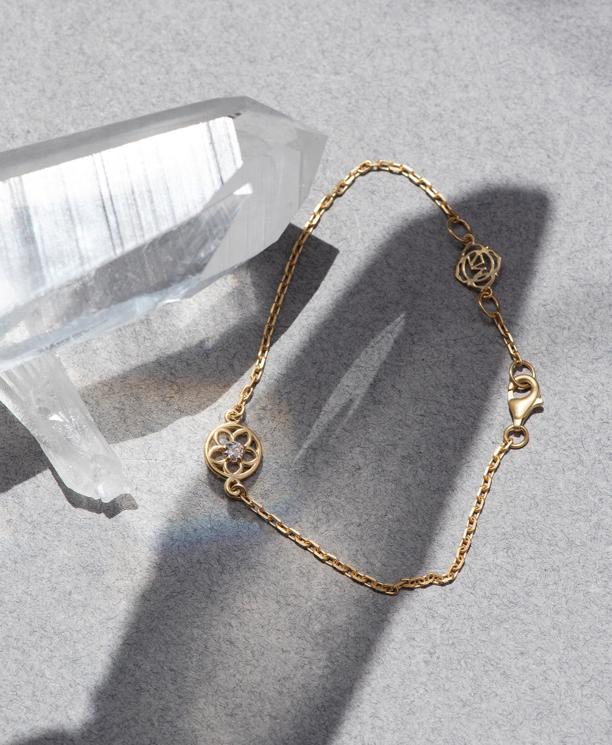 Manuka Bracelet - 22k Gold Vermeil, White Zircon