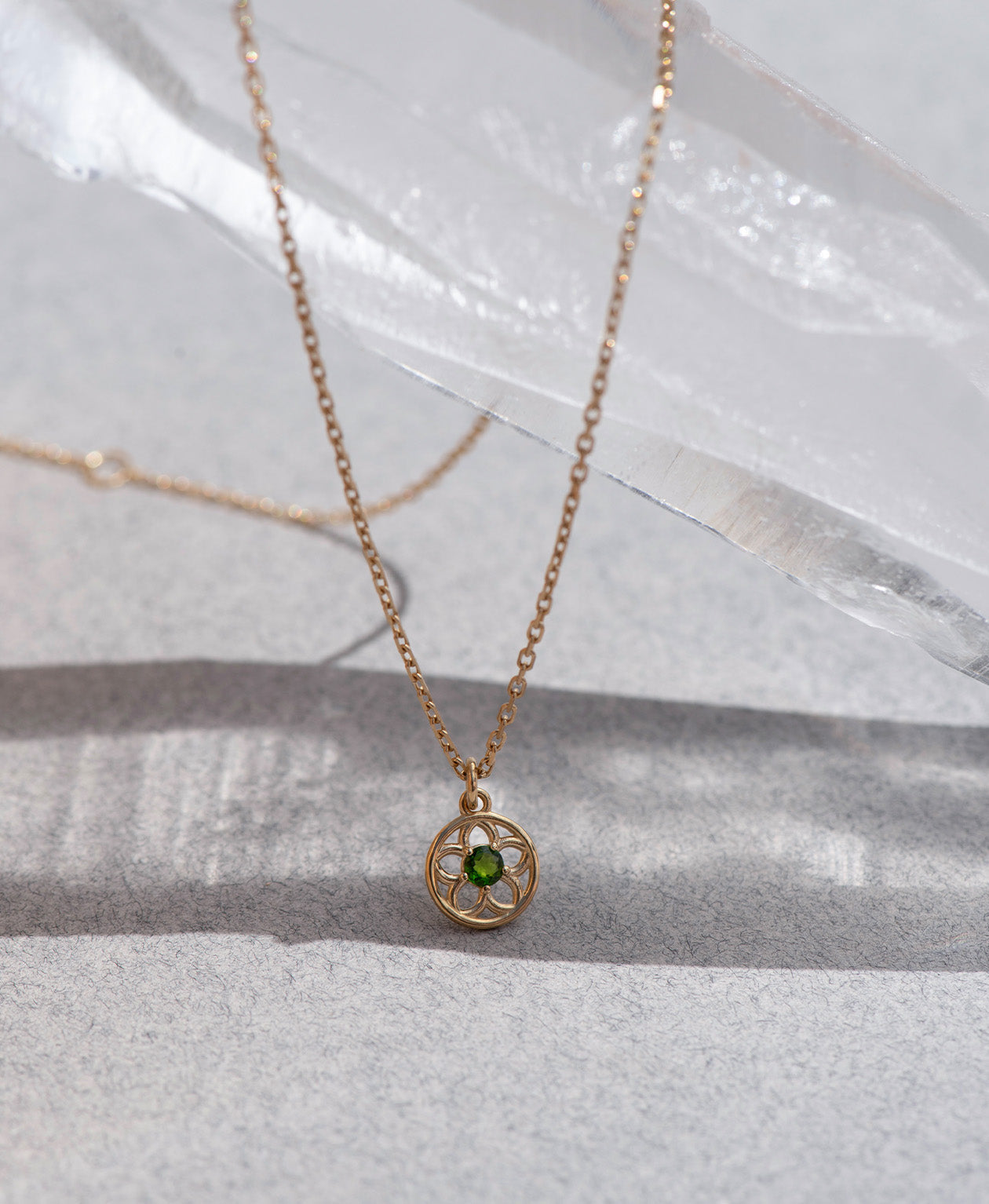 Manuka Necklace - 22k Gold Vermeil, Chrome Diopside