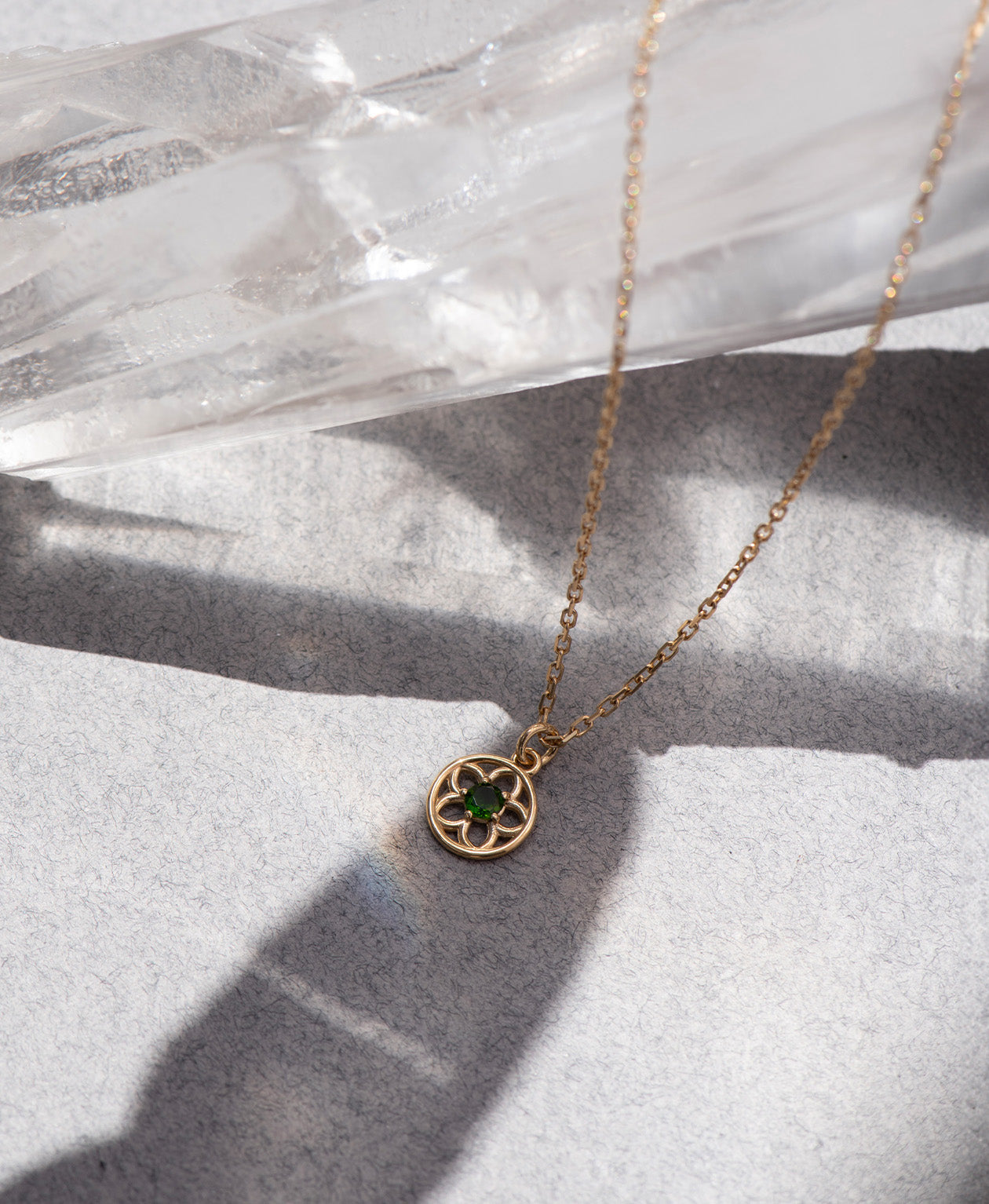 Manuka Necklace - 22k Gold Vermeil, Chrome Diopside