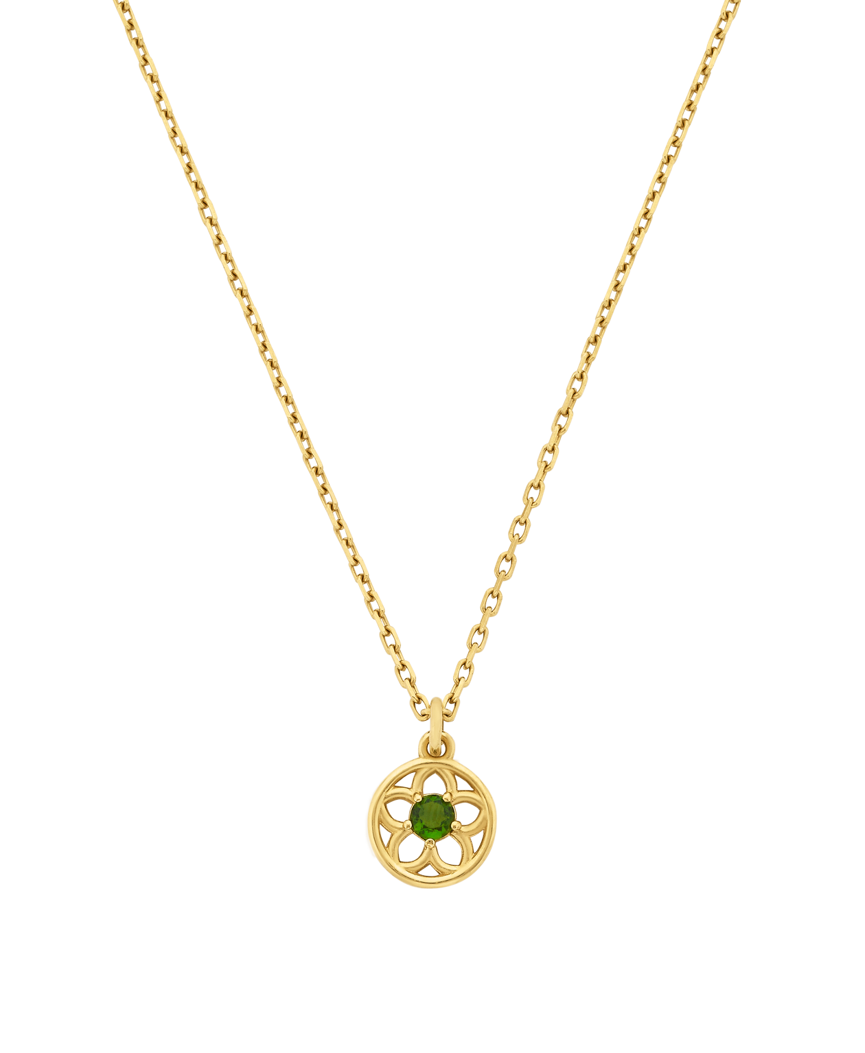 Manuka Necklace - 22k Gold Vermeil, Chrome Diopside