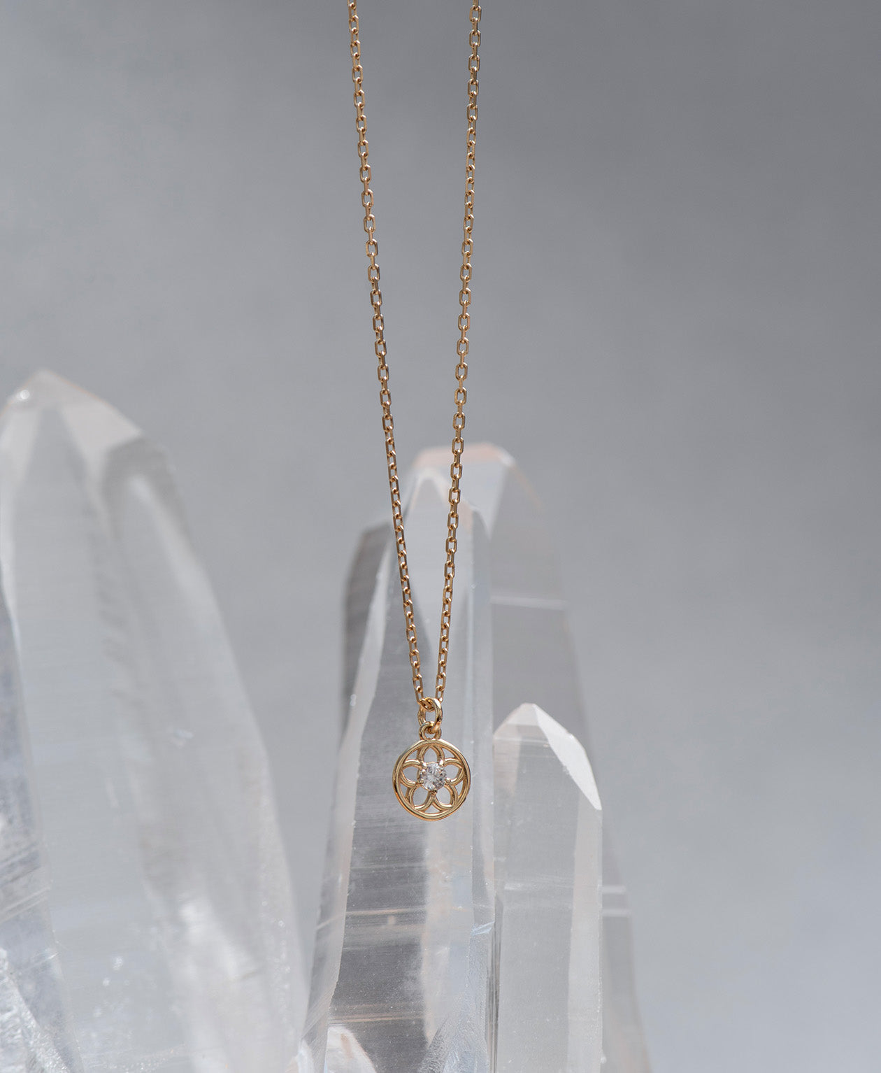 Manuka Necklace - 22k Gold Vermeil, White Zircon