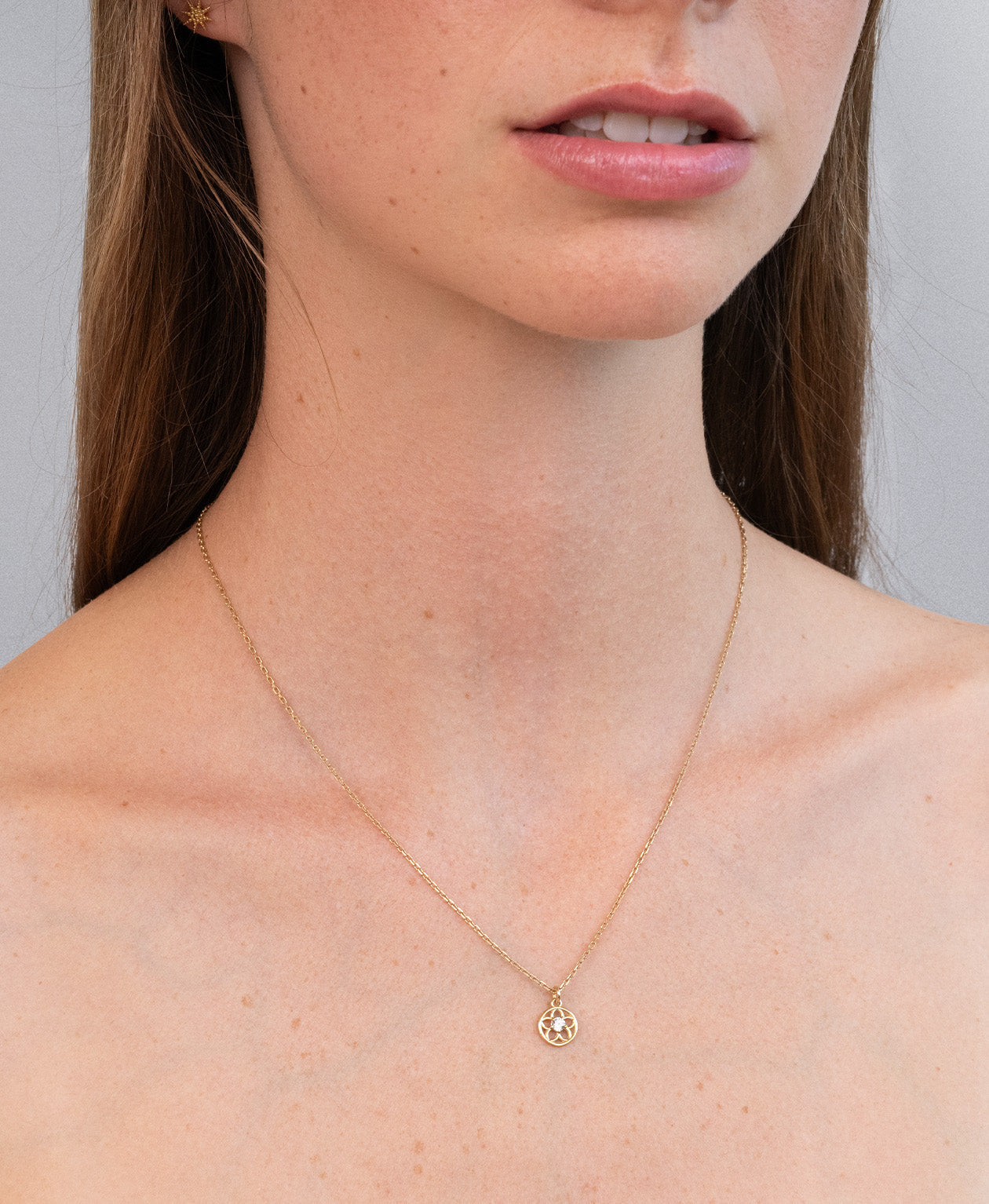 Manuka Necklace - 22k Gold Vermeil, White Zircon