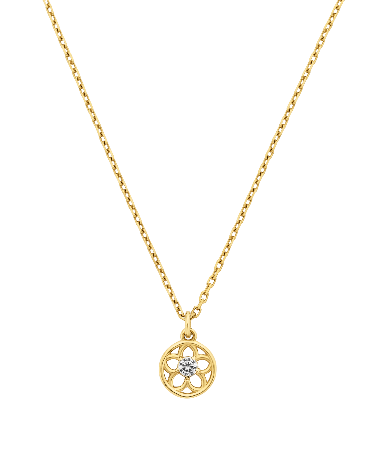 Manuka Necklace - 22k Gold Vermeil, White Zircon