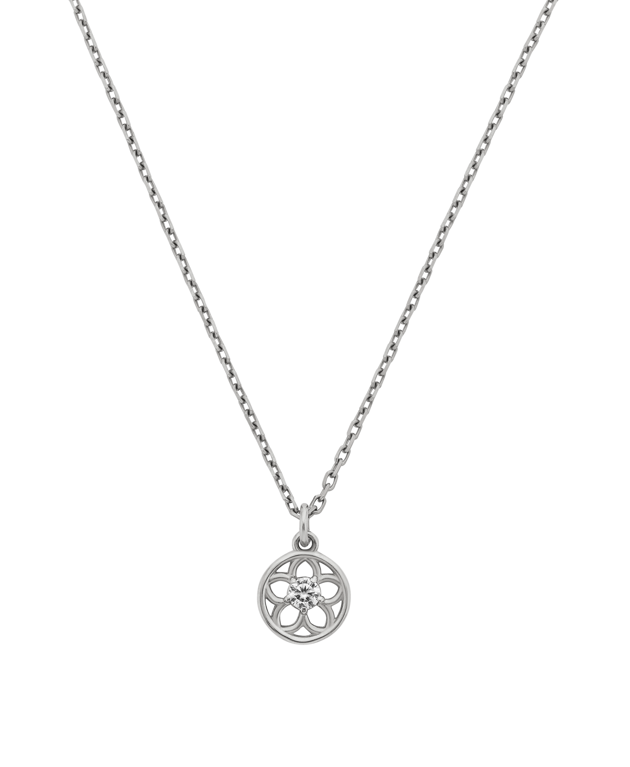 Manuka Necklace - 925 Sterling Silver, White Zircon