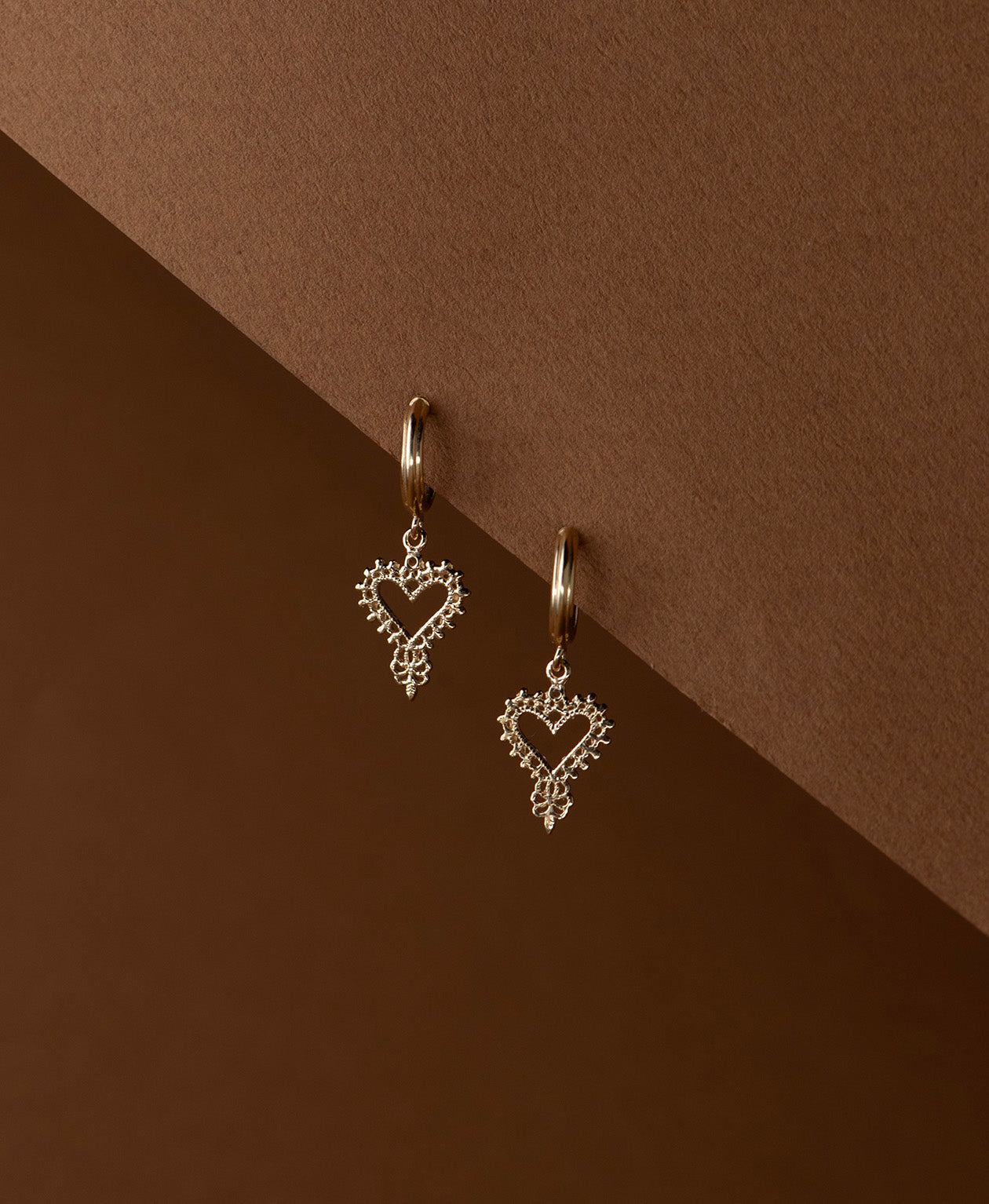 Mini Heart Hoops - 22k Gold Vermeil