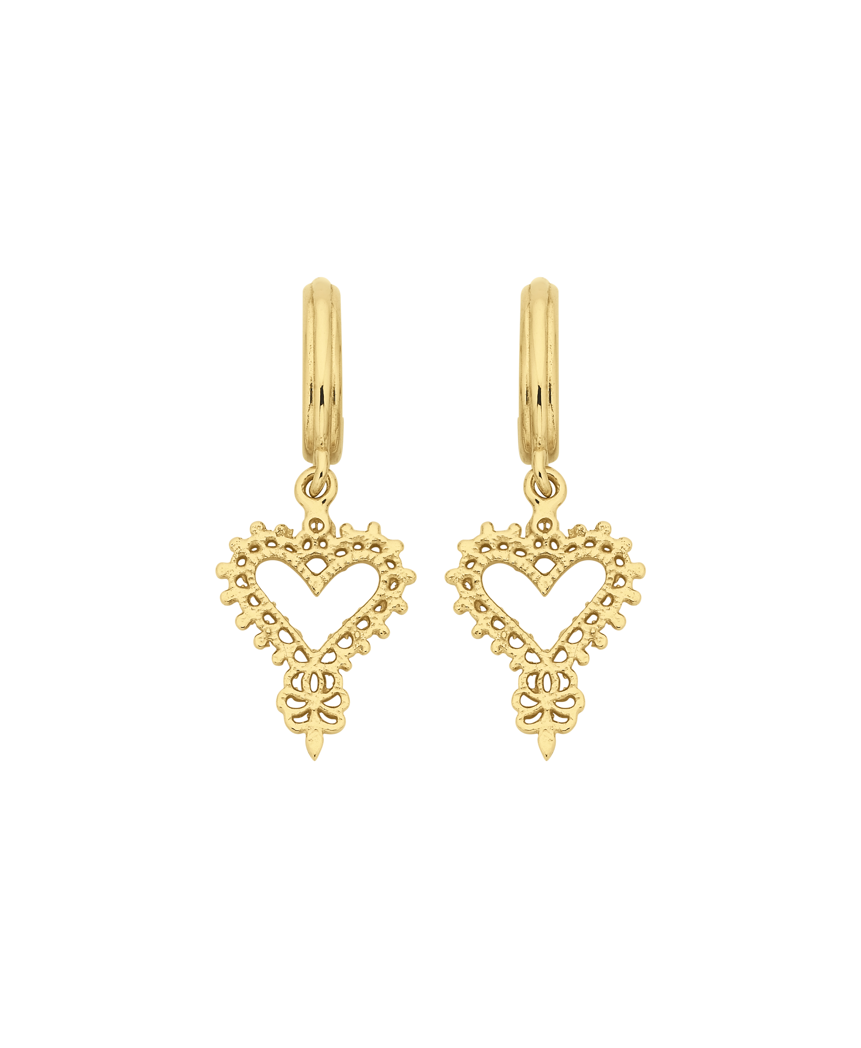 Mini Heart Hoops - 22k Gold Vermeil