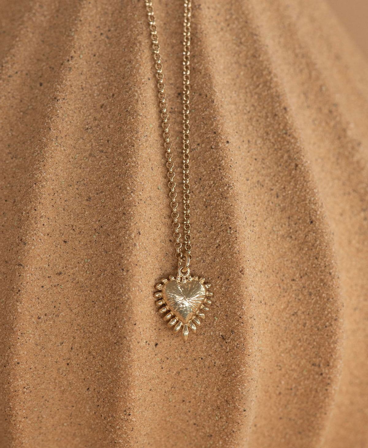 Mini Heart Rays Necklace and Earrings Gift Set - 22k Gold Vermeil