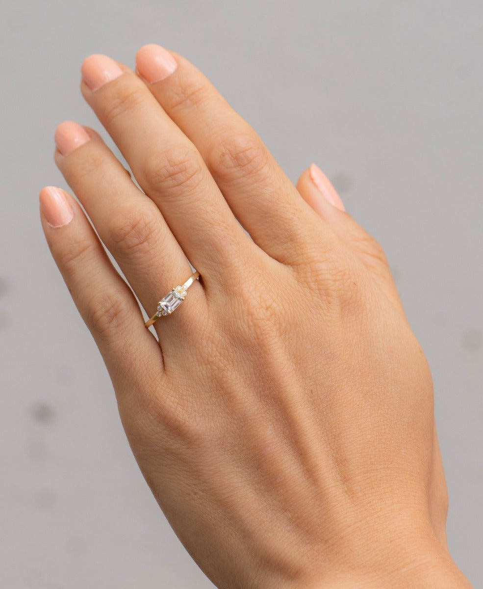 Mon Cheri Engagement Ring - 18k Yellow Gold, Emerald Cut Diamond 0.65 carat