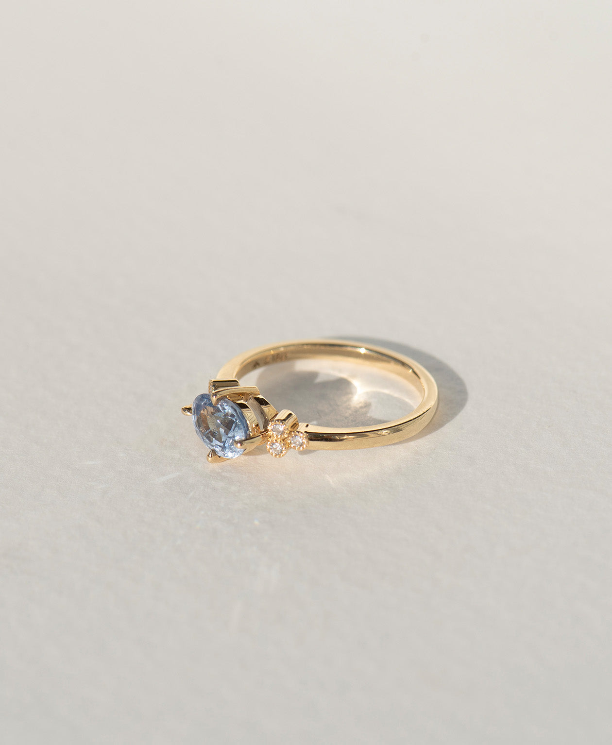 Mon Cheri Engagement Ring - 18k Yellow Gold, Oval Brilliant Cut Blue Sapphire 1.60 carat