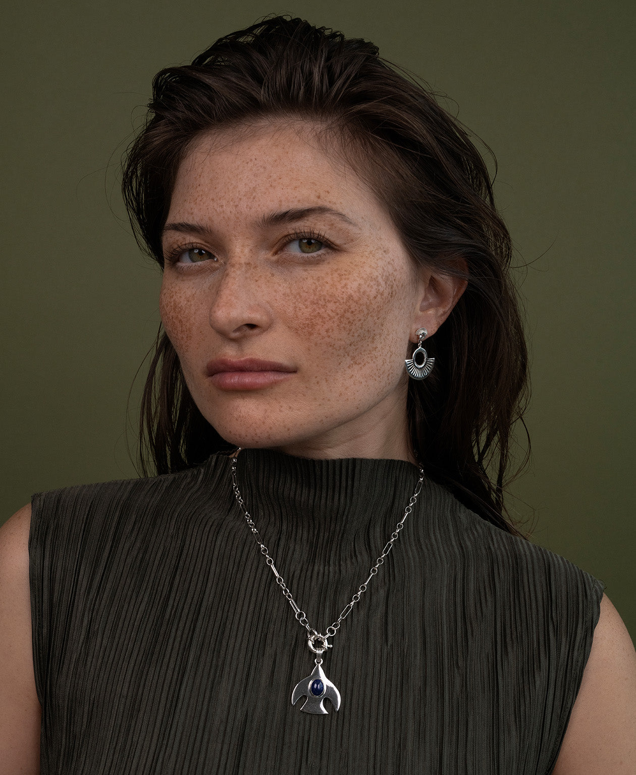 Moonbird Charm - 925 Sterling Silver, Lapis Lazuli