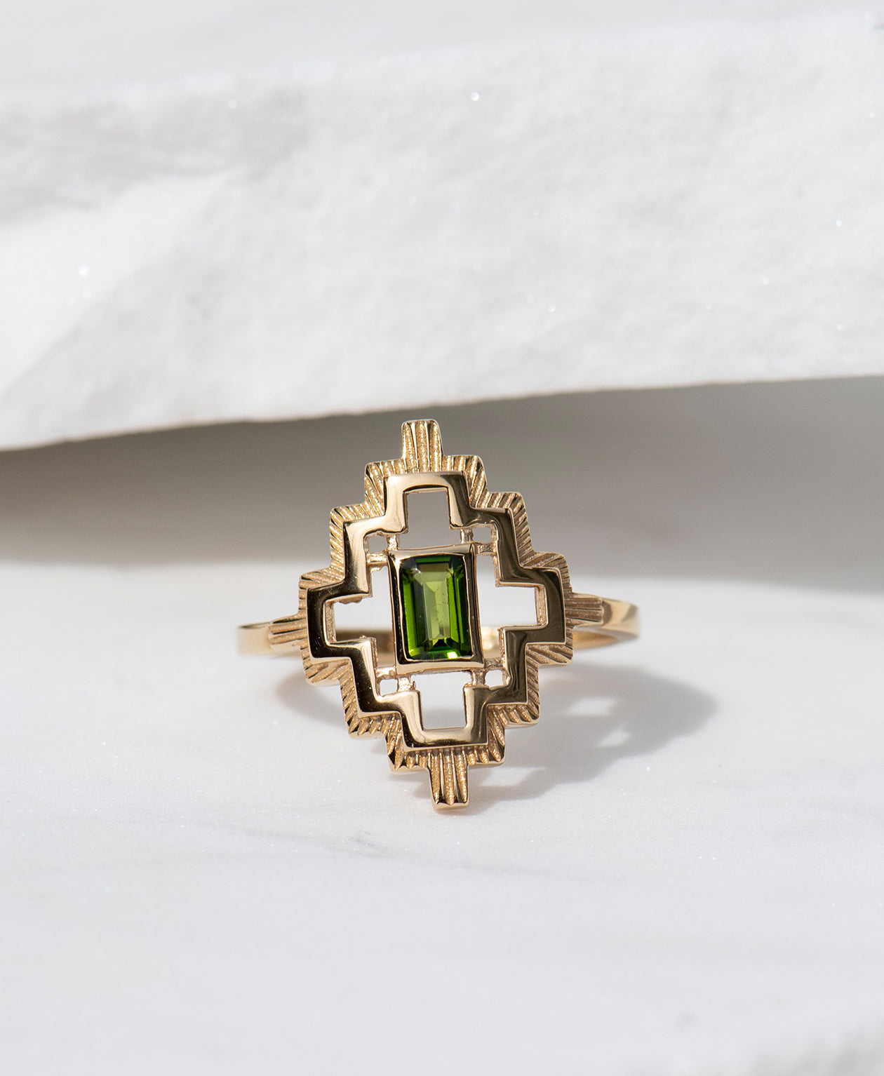 Munay Ring - 22k Gold Vermeil, Chrome Diopside