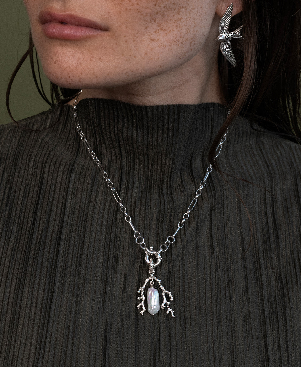 Mutiara Charm - 925 Sterling Silver, Baroque Pearl