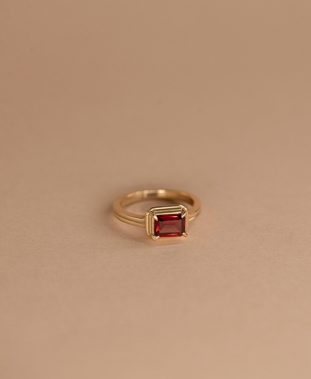 Naia Ring - 22k Gold Vermeil, Rhodolite Garnet