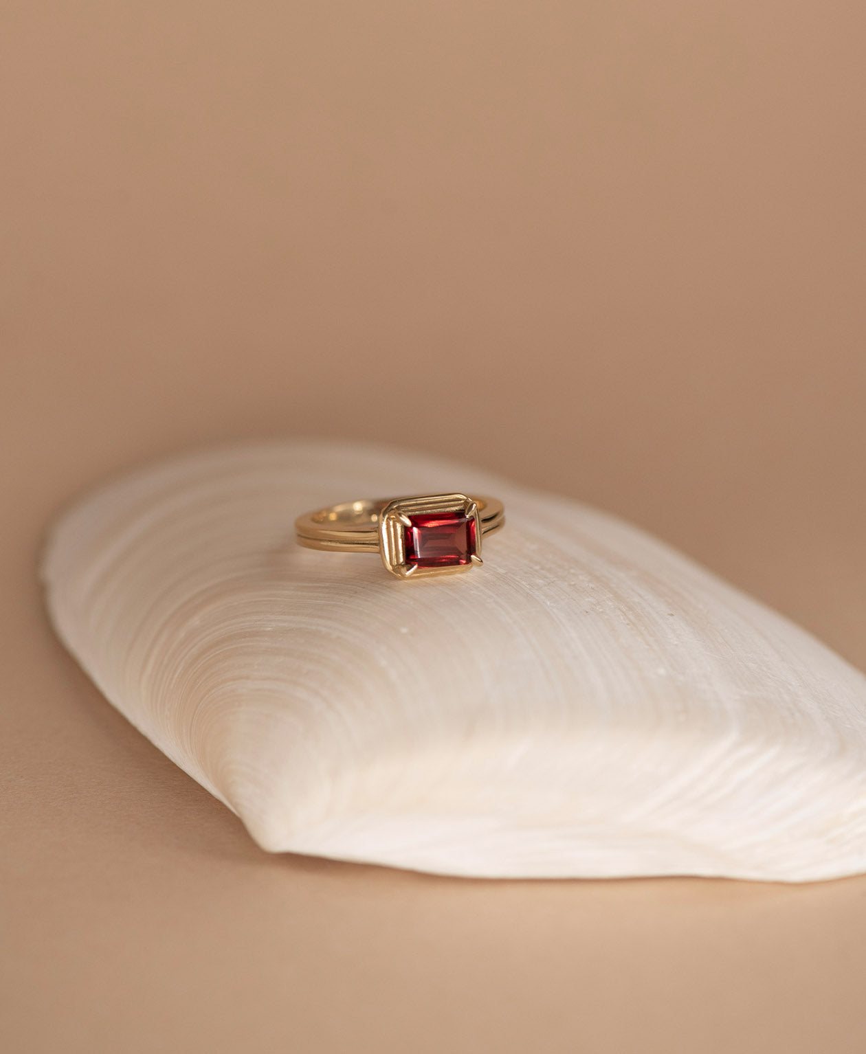Naia Ring - 22k Gold Vermeil, Rhodolite Garnet