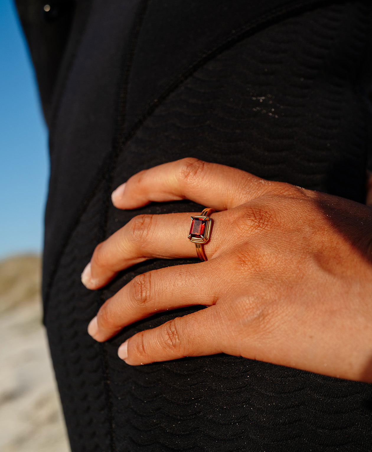 Naia Ring - 22k Gold Vermeil, Rhodolite Garnet