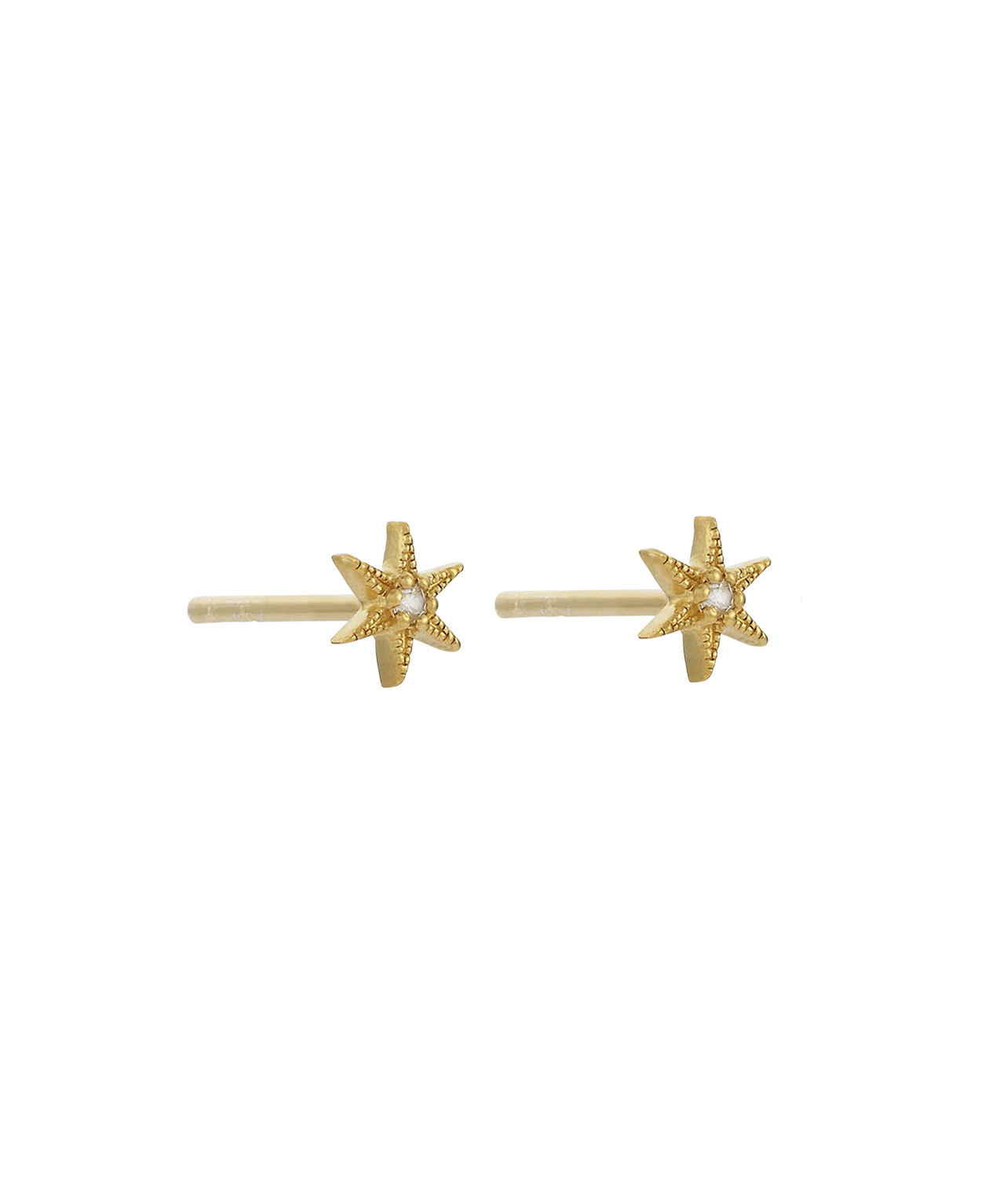 No Star Like Thee Studs - 22k Gold Vermeil, White Zircon