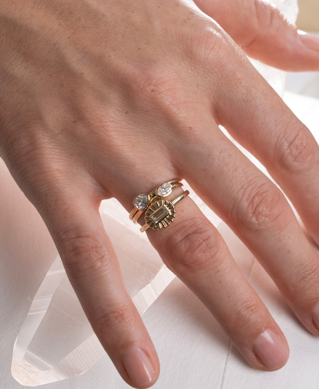 Odette Ring - 22k Gold Vermeil, White Topaz