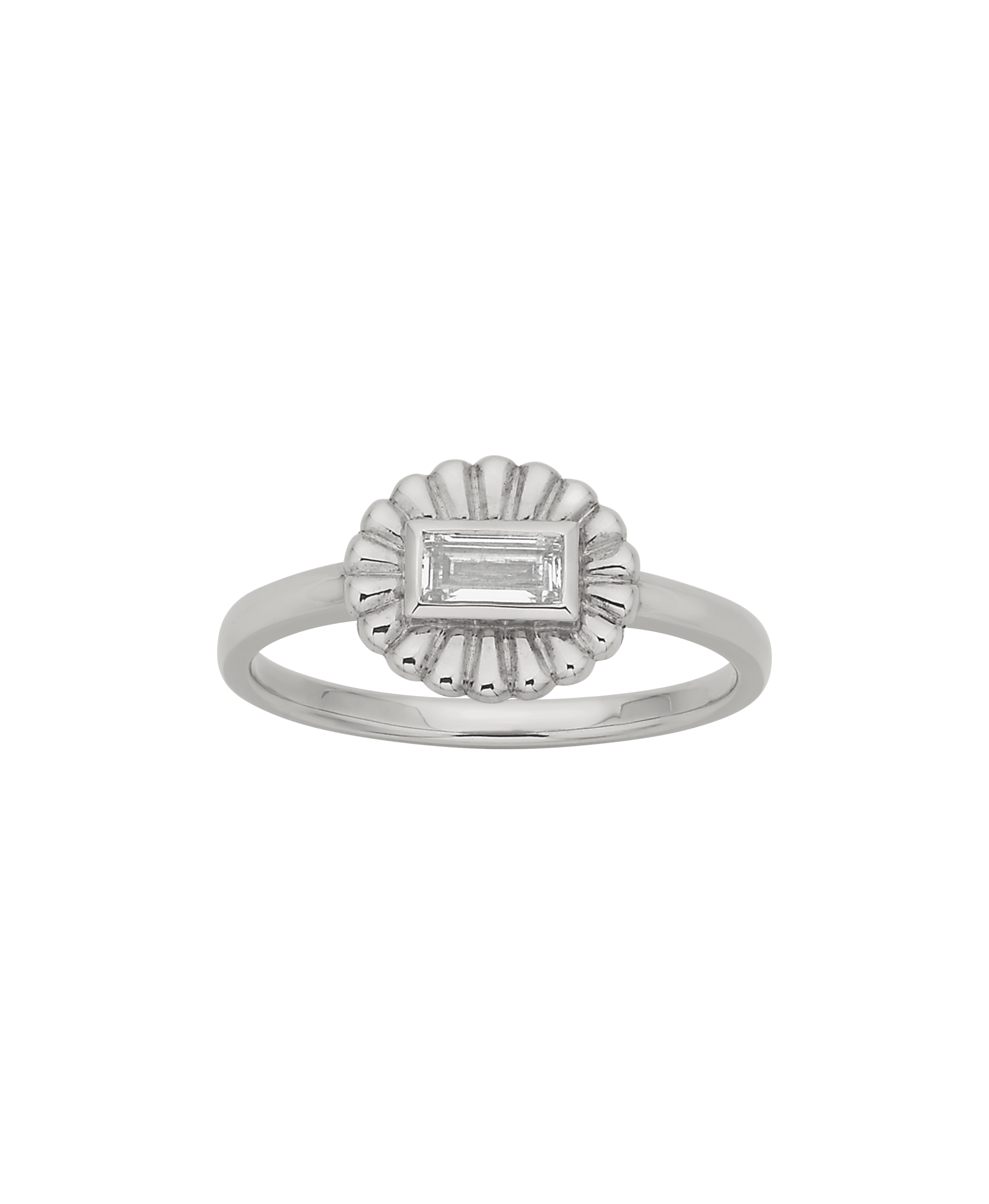 Odette Ring - 925 Sterling Silver, White Topaz