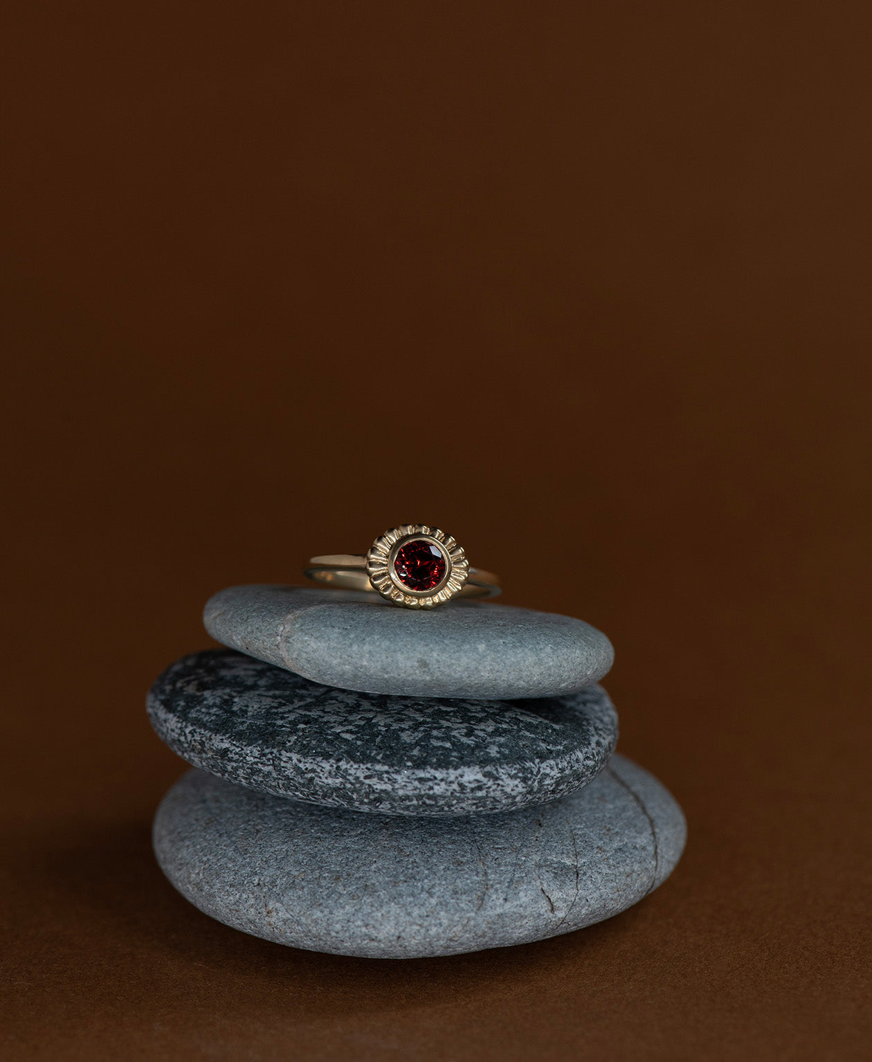 Odette Ring - 22k Gold Vermeil, Garnet