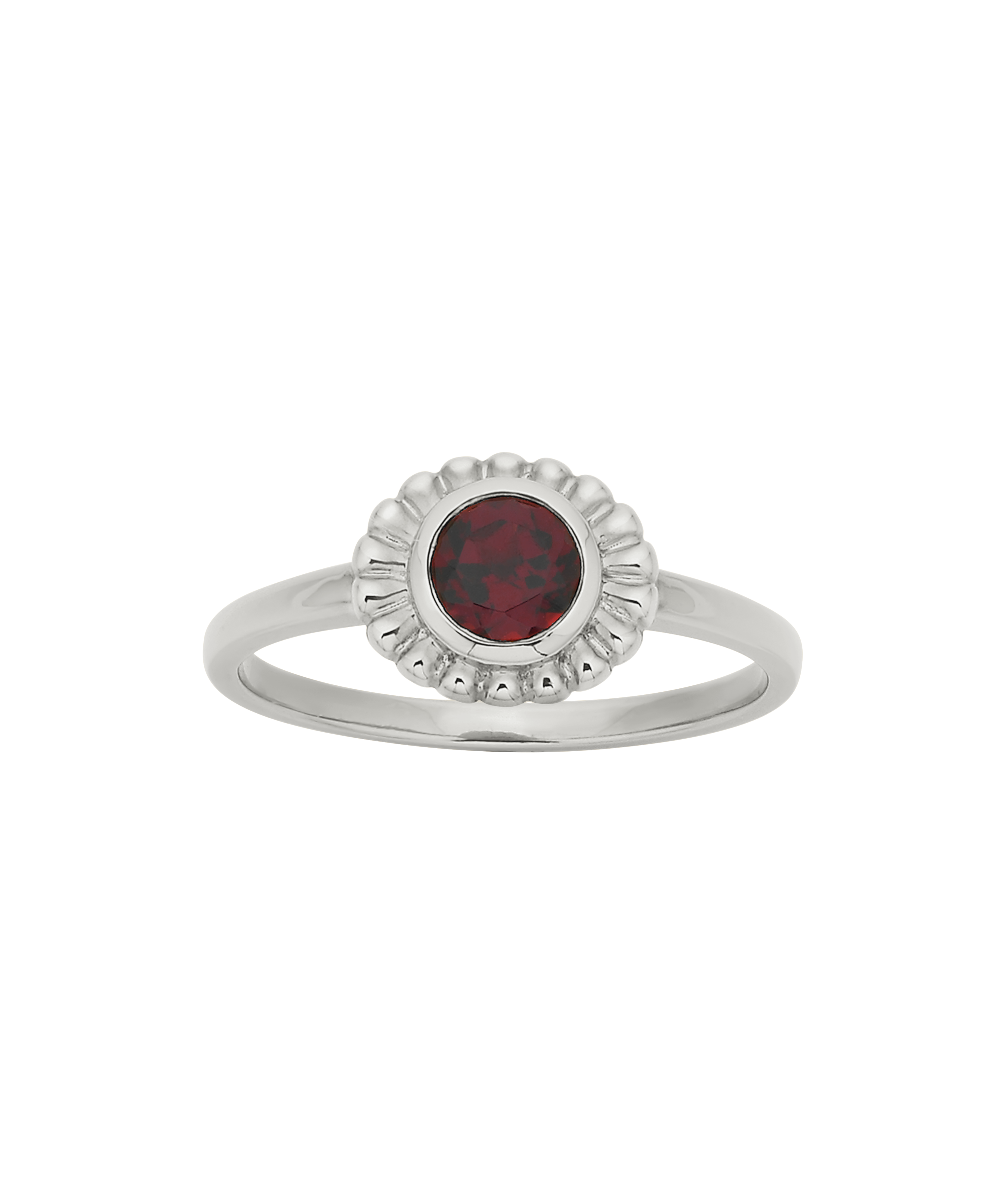 Odette Ring - 925 Sterling Silver, Garnet