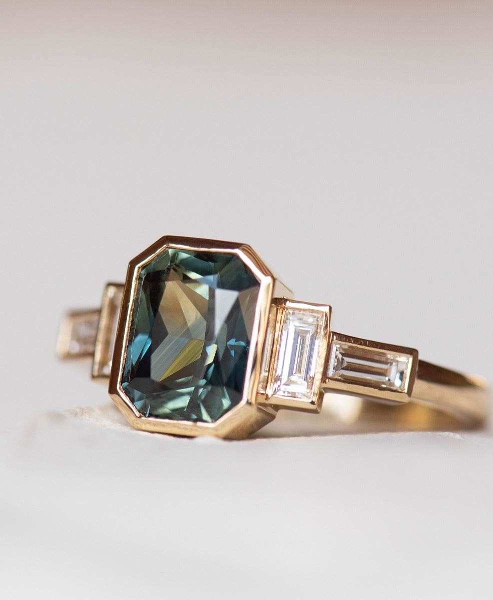One of a Kind 348 - 18k Yellow Gold, Green Sapphire