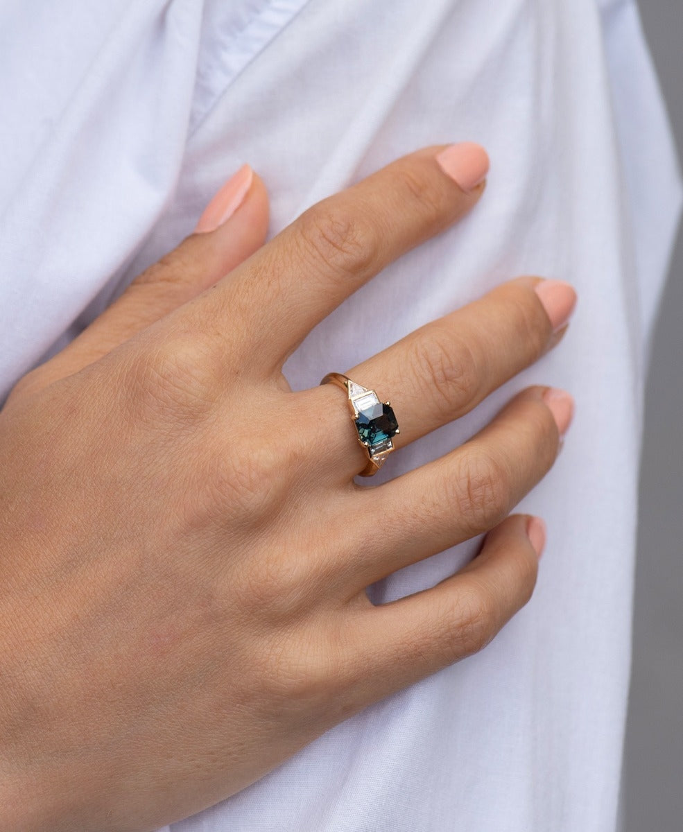 One of a Kind 397 - 18k Yellow Gold, Green Sapphire & Diamond