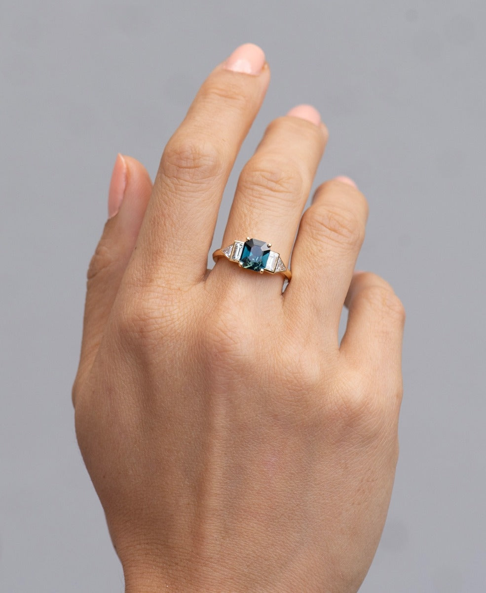 One of a Kind 397 - 18k Yellow Gold, Green Sapphire & Diamond