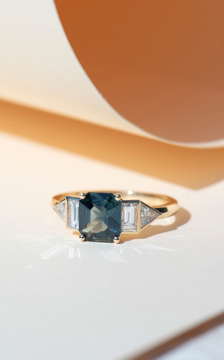 One of a Kind 397 - 18k Yellow Gold, Green Sapphire & Diamond