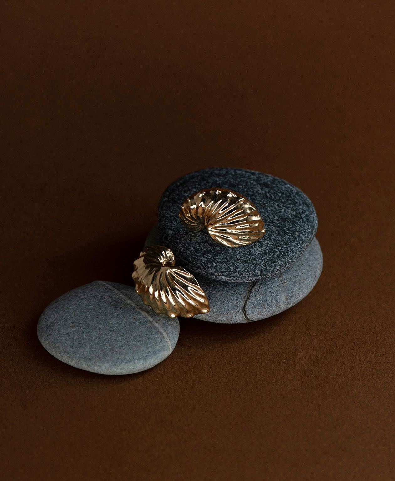 Paper Nautilus Earrings - 22k Gold Vermeil