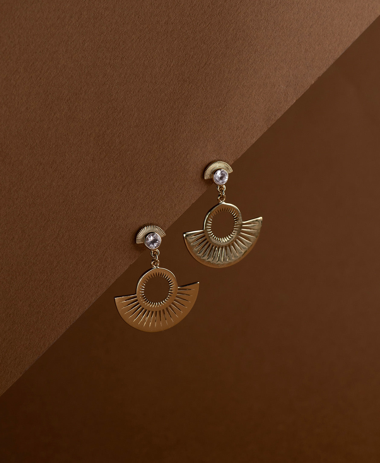 Pocket Full of Sunshine Earrings - 22k Gold Vermeil, Rose Quartz