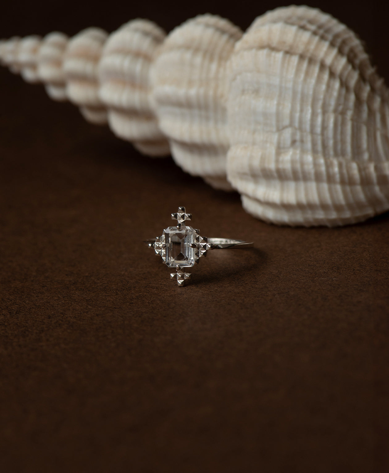 Reya Ring - 925 Sterling Silver, White Topaz