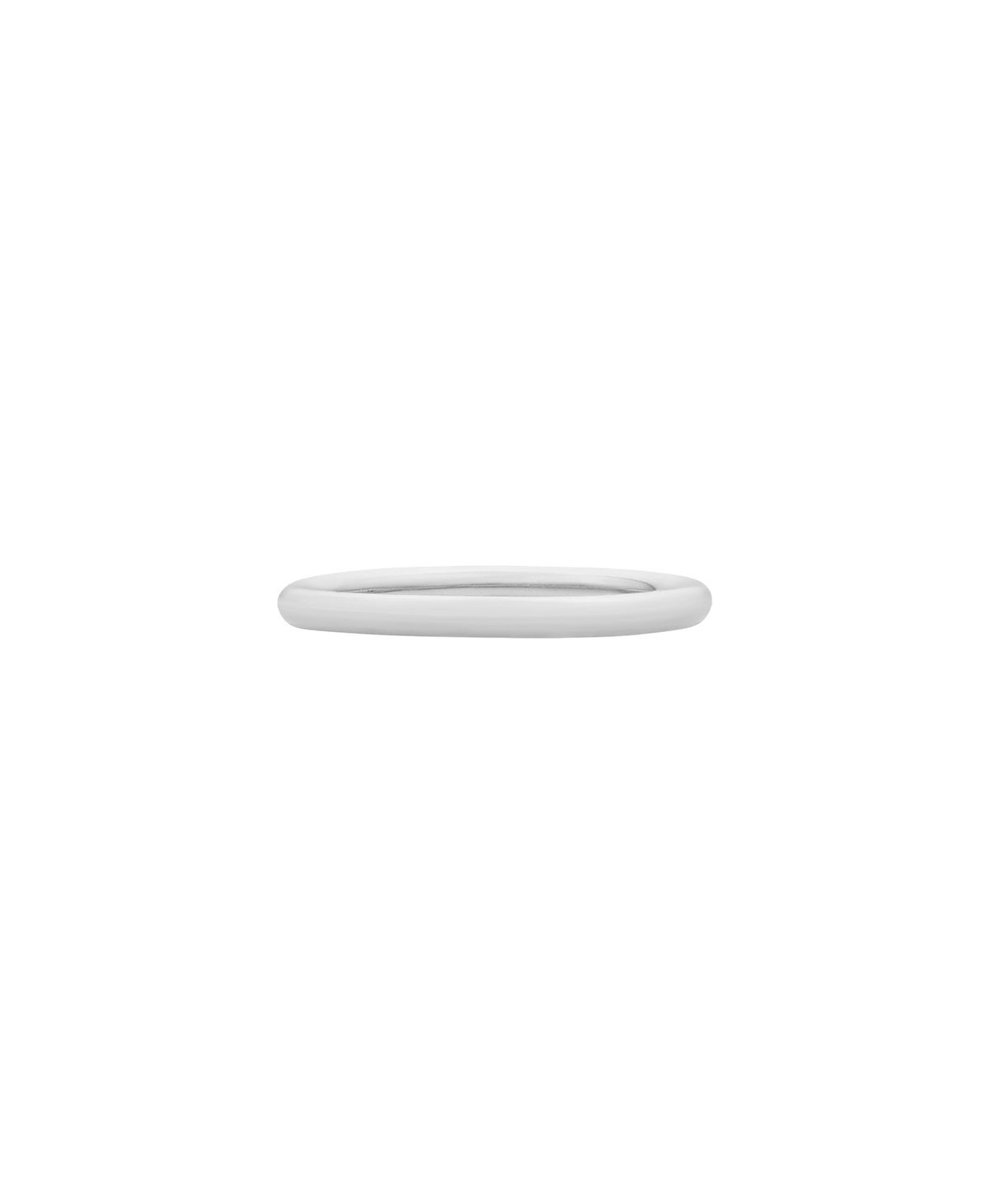 A clearcut of the smooth, curved Selma stacking ring in silver.