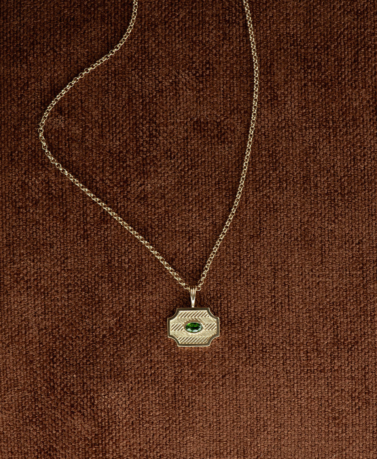Soul Sister Necklace - 22k Gold Vermeil, Chrome Diopside