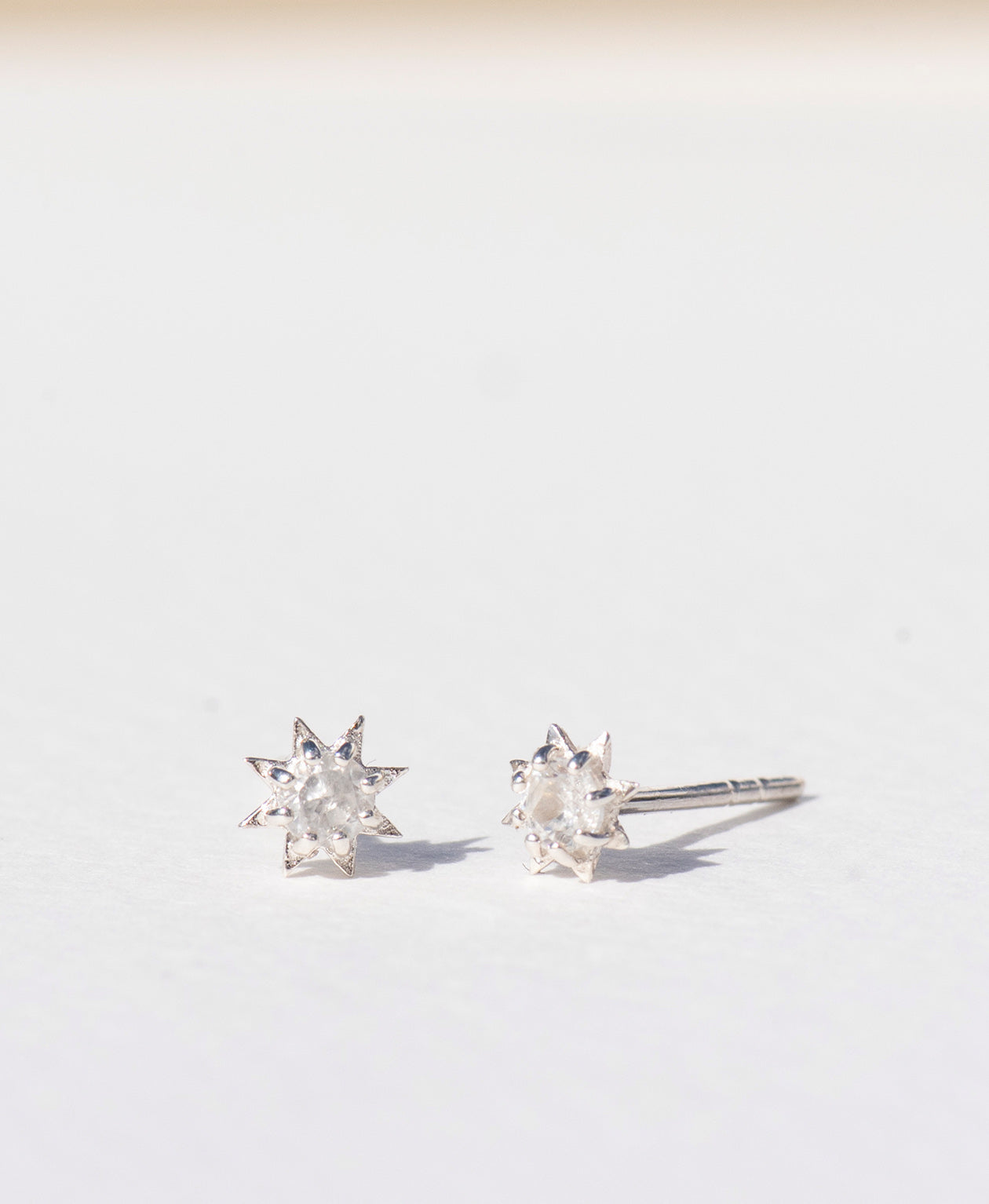 Stella Earrings - 925 Sterling Silver, White Zircon
