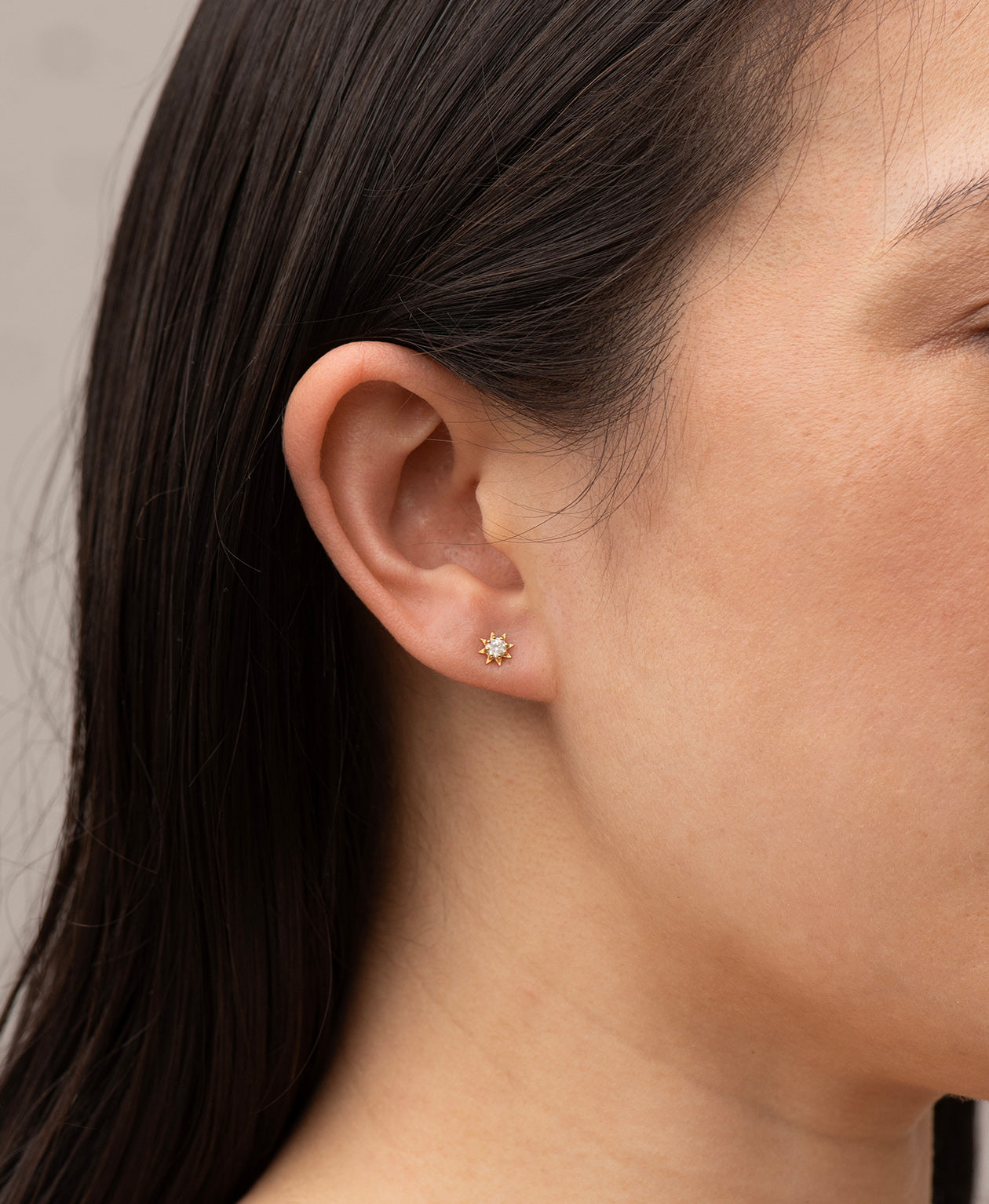 Stella Earrings - 22k Gold Vermeil, White Zircon