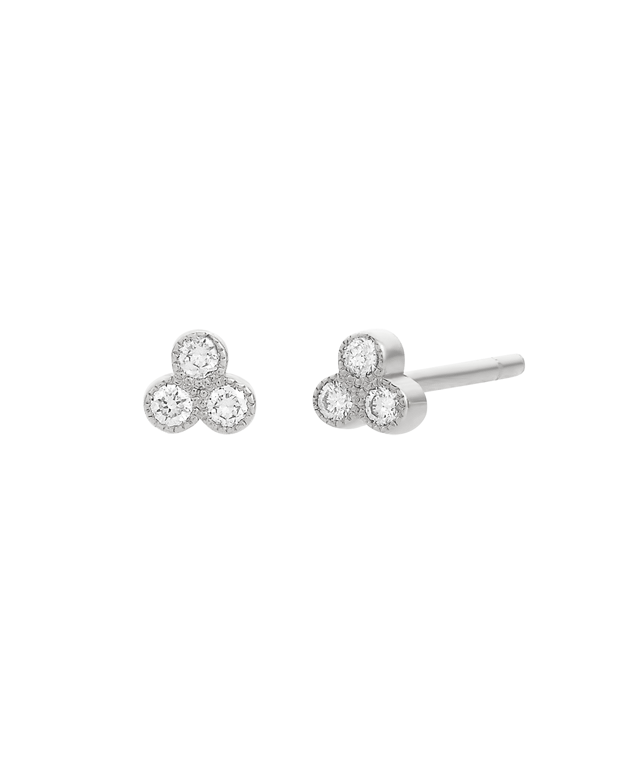 Three Friends 2mm Studs - 9k White Gold, Lab Grown Diamond