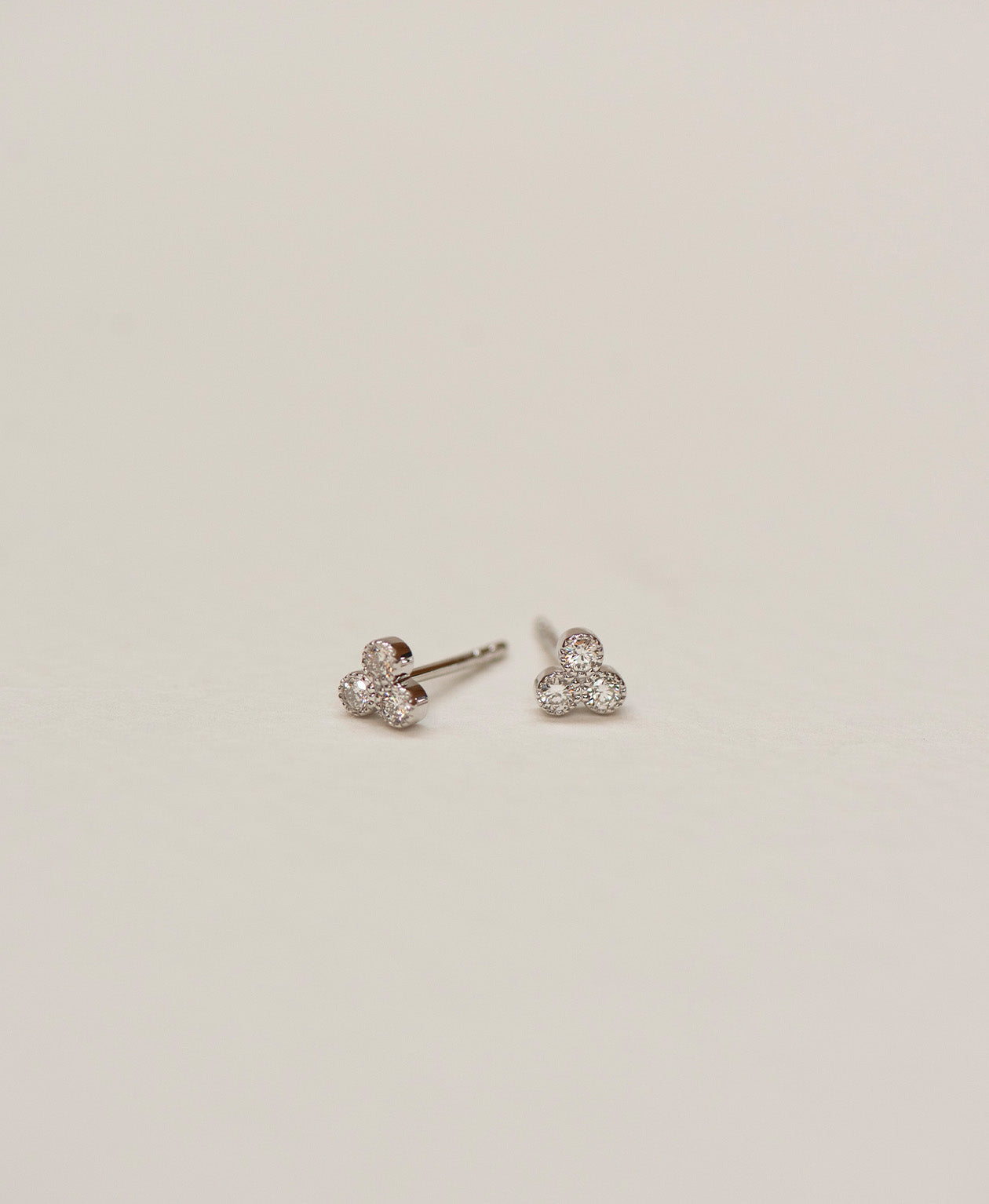Three Friends 2mm Studs - 9k White Gold, Lab Grown Diamond