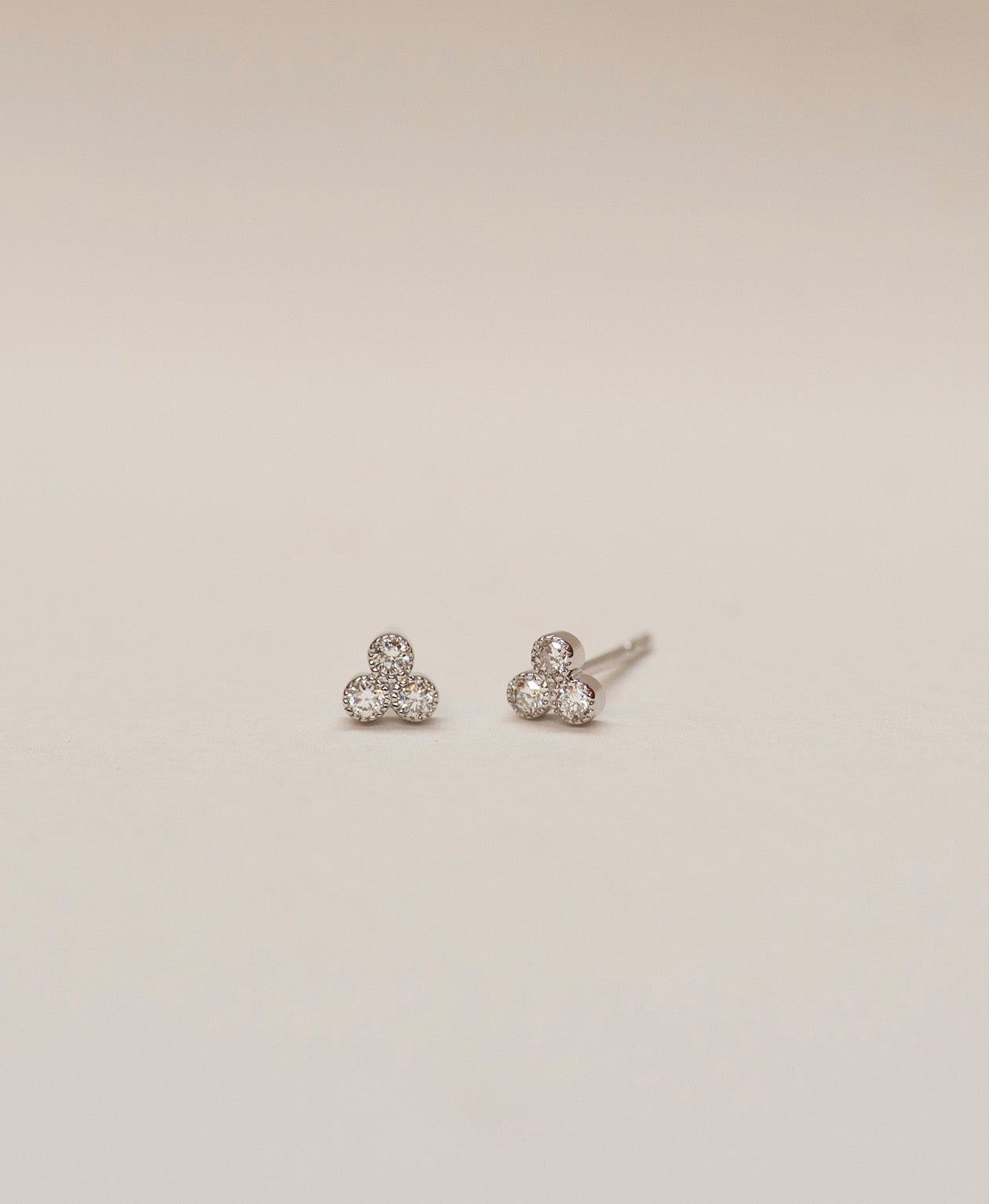 Three Friends 2mm Studs - 9k White Gold, Lab Grown Diamond
