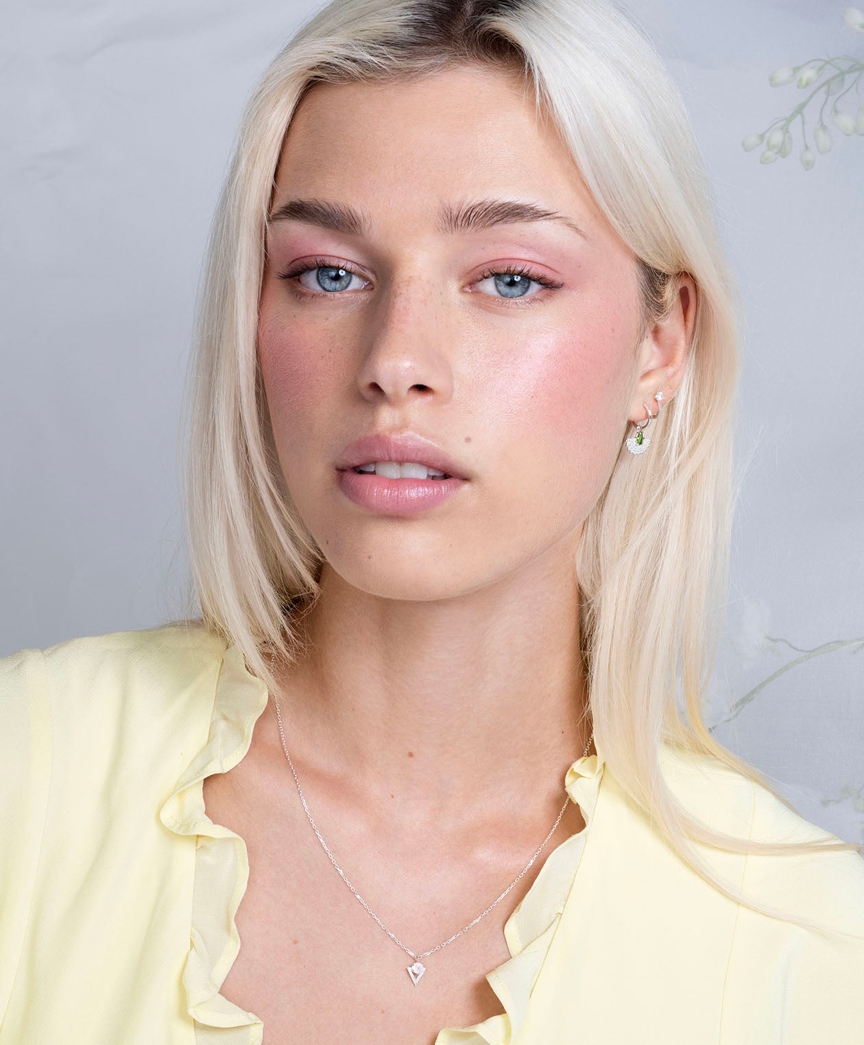 Violet Necklace - 925 Sterling Silver, Rose Quartz