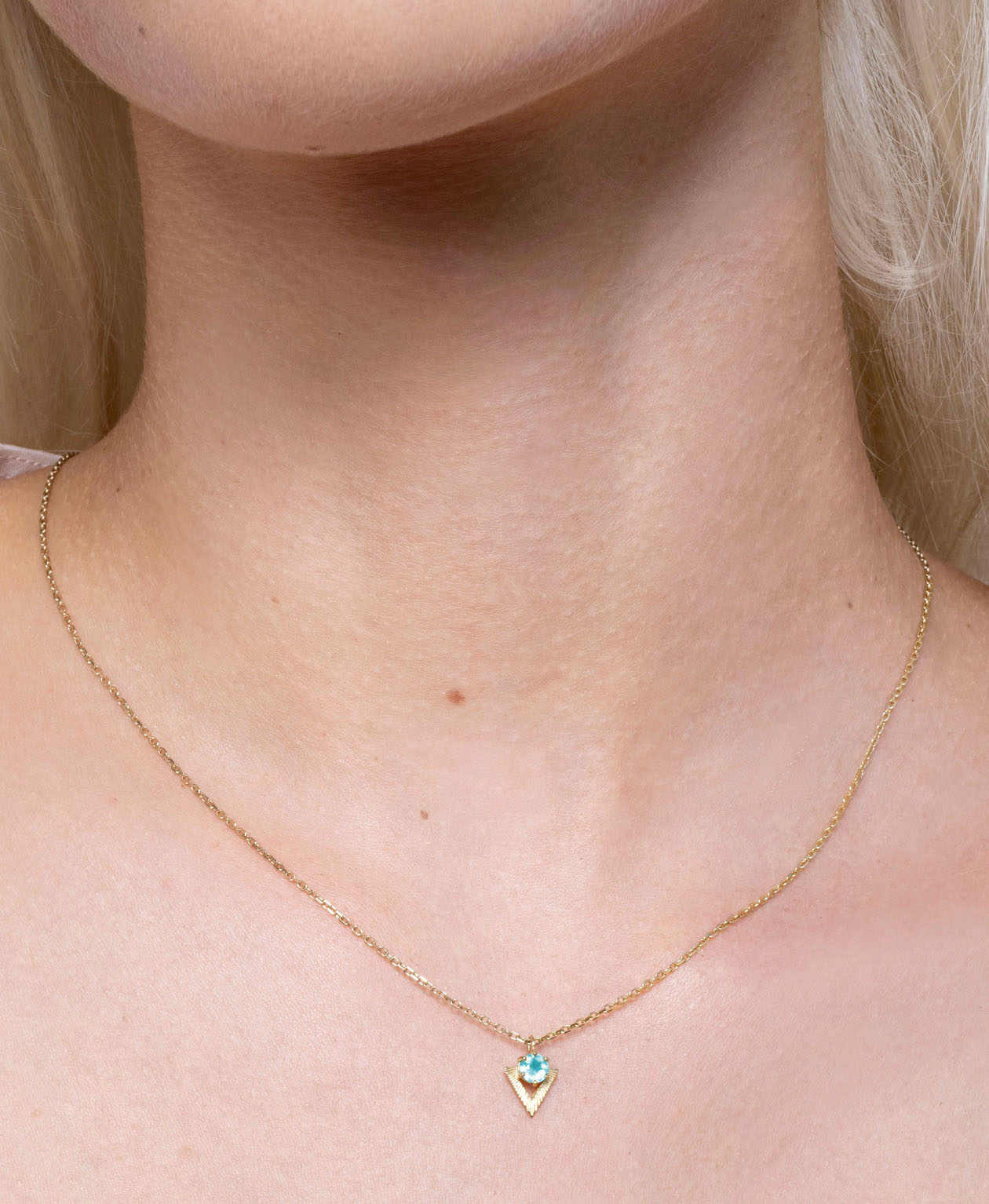 Violet Necklace - 22k Gold Vermeil, Blue Apatite