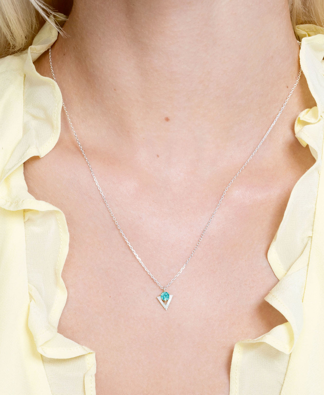 Violet Necklace - 925 Sterling Silver, Blue Apatite