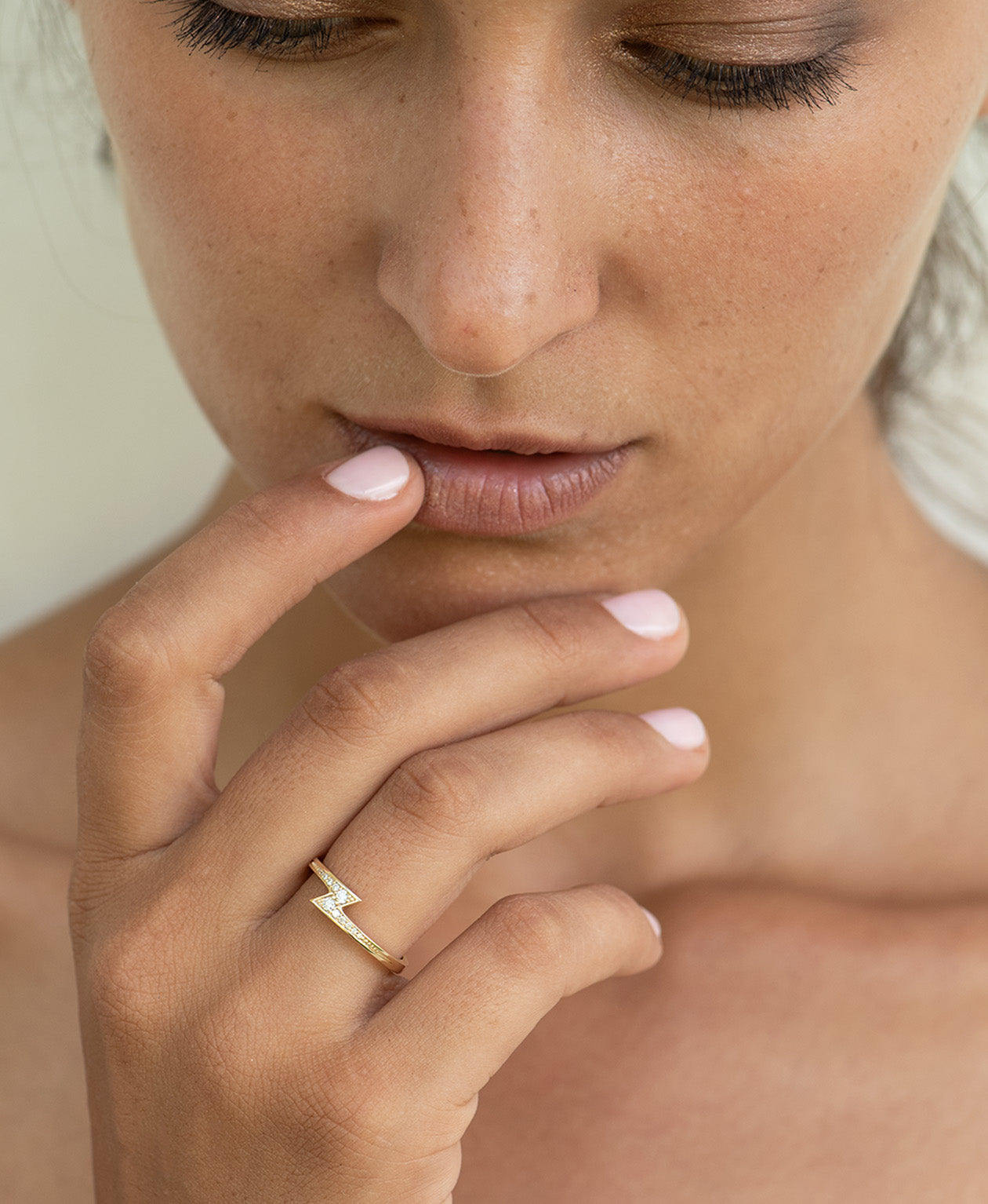Zap Ring - 9k Yellow Gold, Diamond