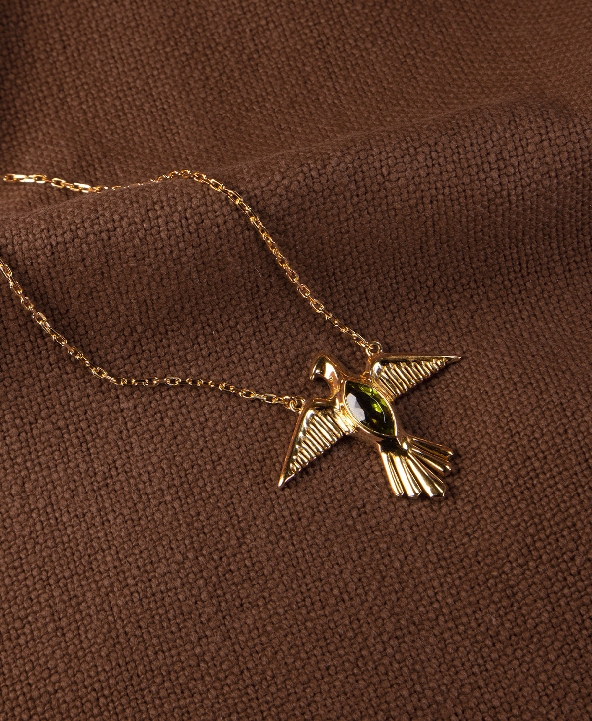 Birds of a Feather Necklace - 22k Gold Vermeil, Peridot