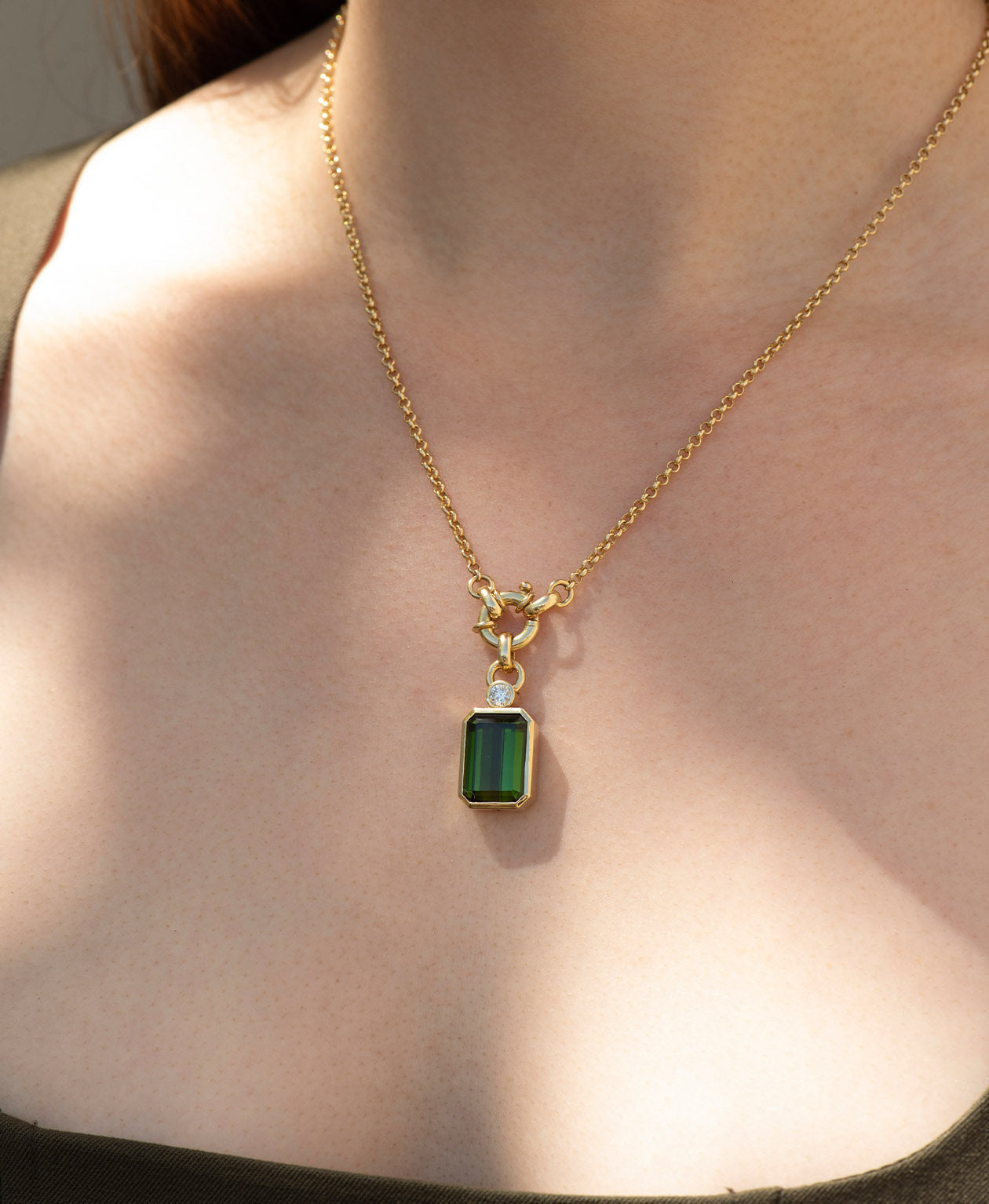 One of a Kind 489 - 18k Yellow Gold, Green Tourmaline