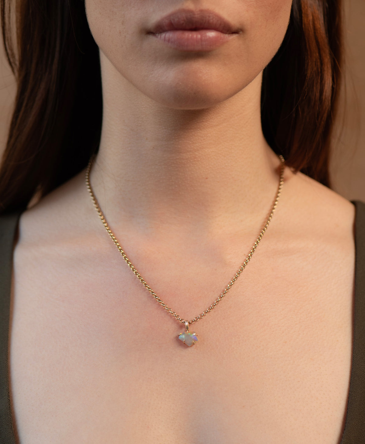 One of a Kind Charm 523 - 9k Yellow Gold, Opal